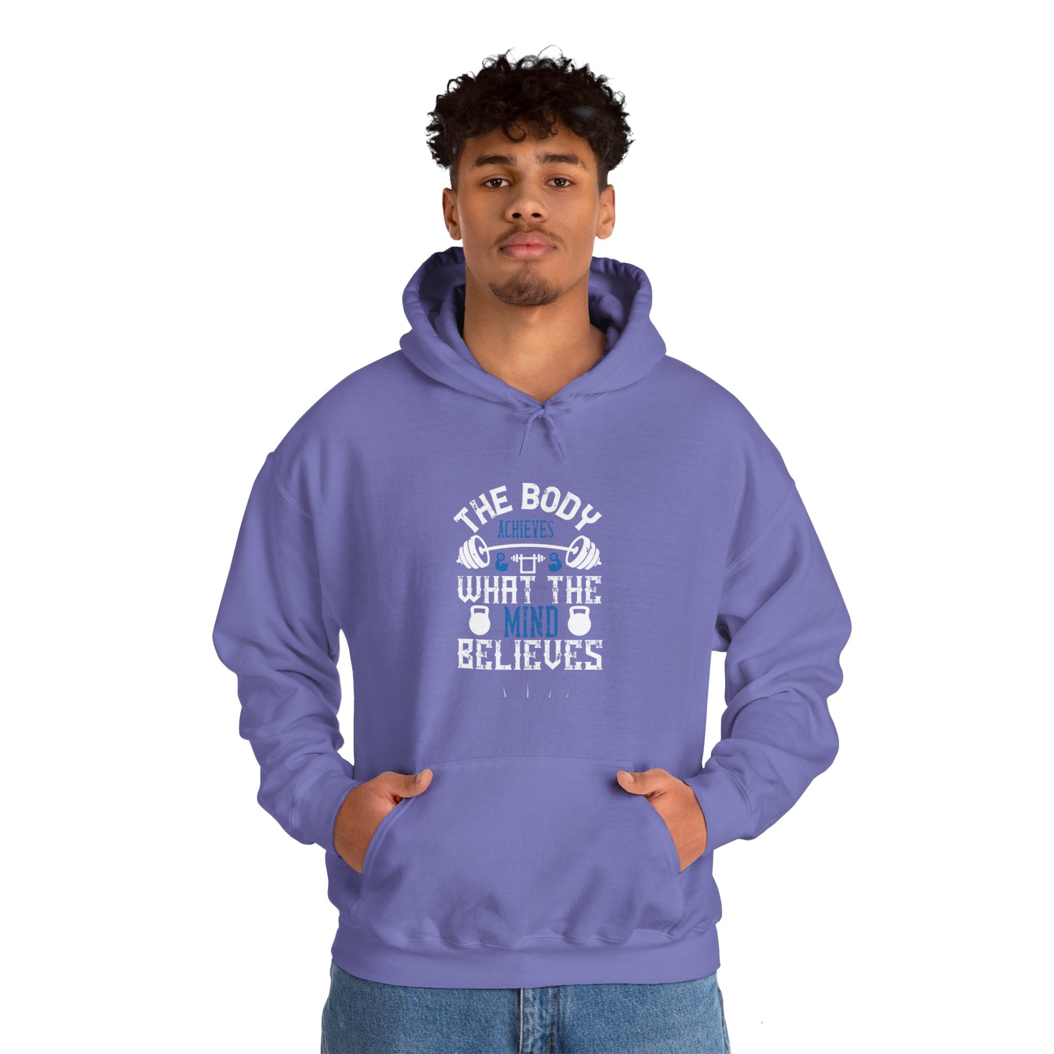 "The body achieves what the mind believes" Unisex Heavy Blend™ Hooded Sweatshirt