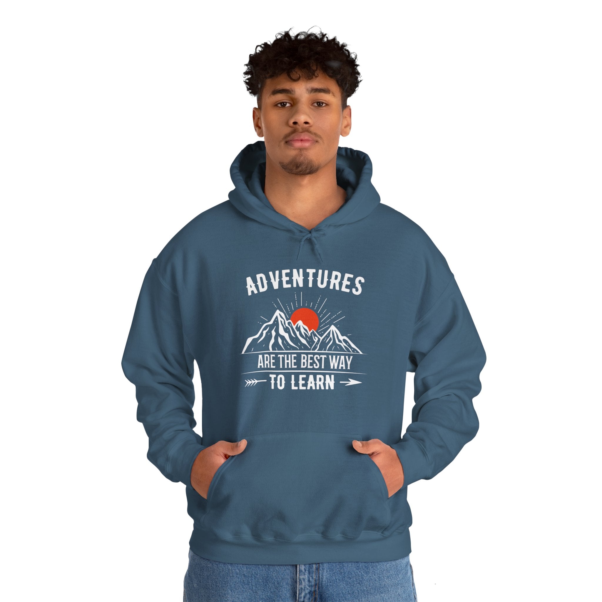 "Adventures Are The Best Way To Learn" Unisex Heavy Blend™ Hooded Sweatshirt