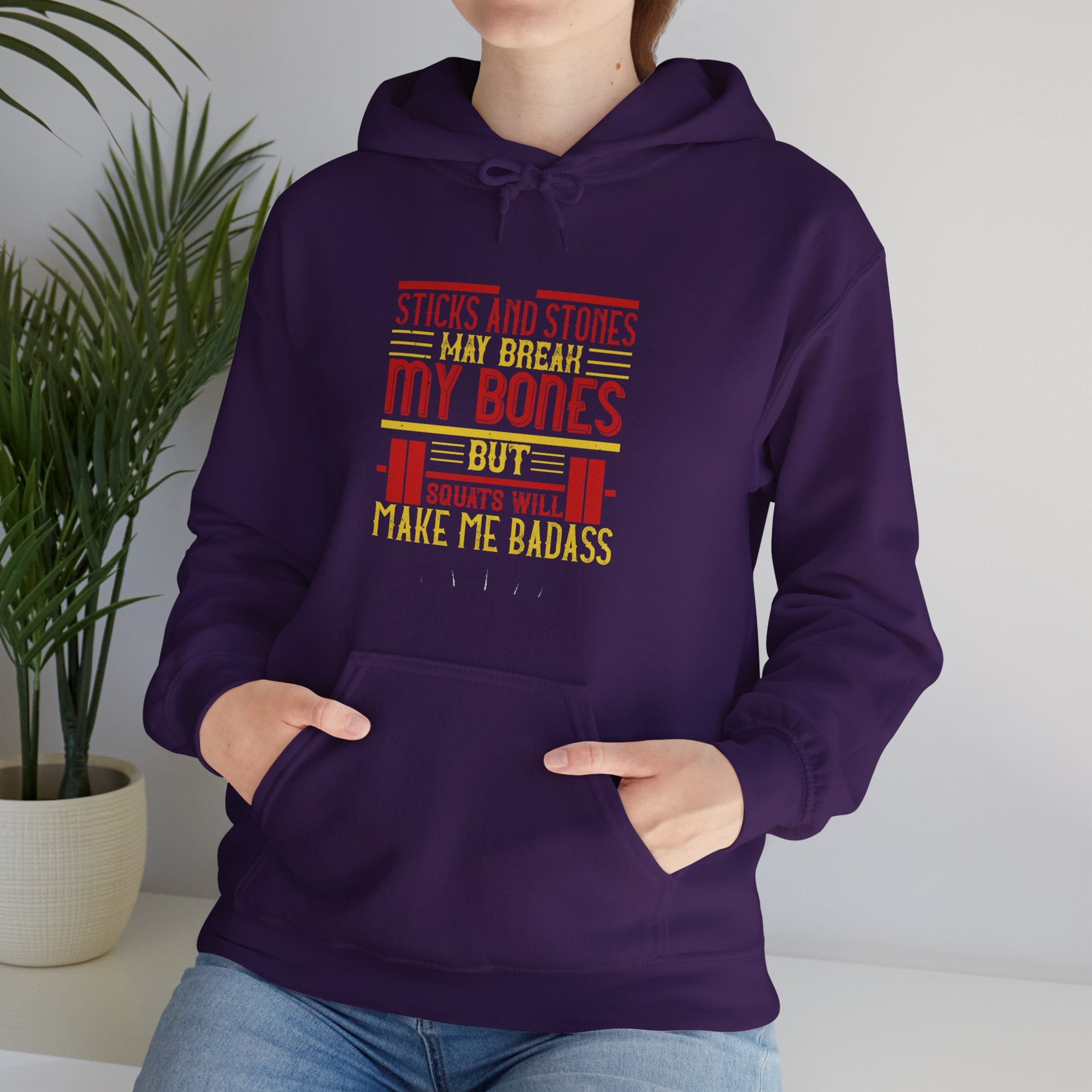 "Squats Will Make Me Badass"  Unisex Heavy Blend™ Hooded Sweatshirt