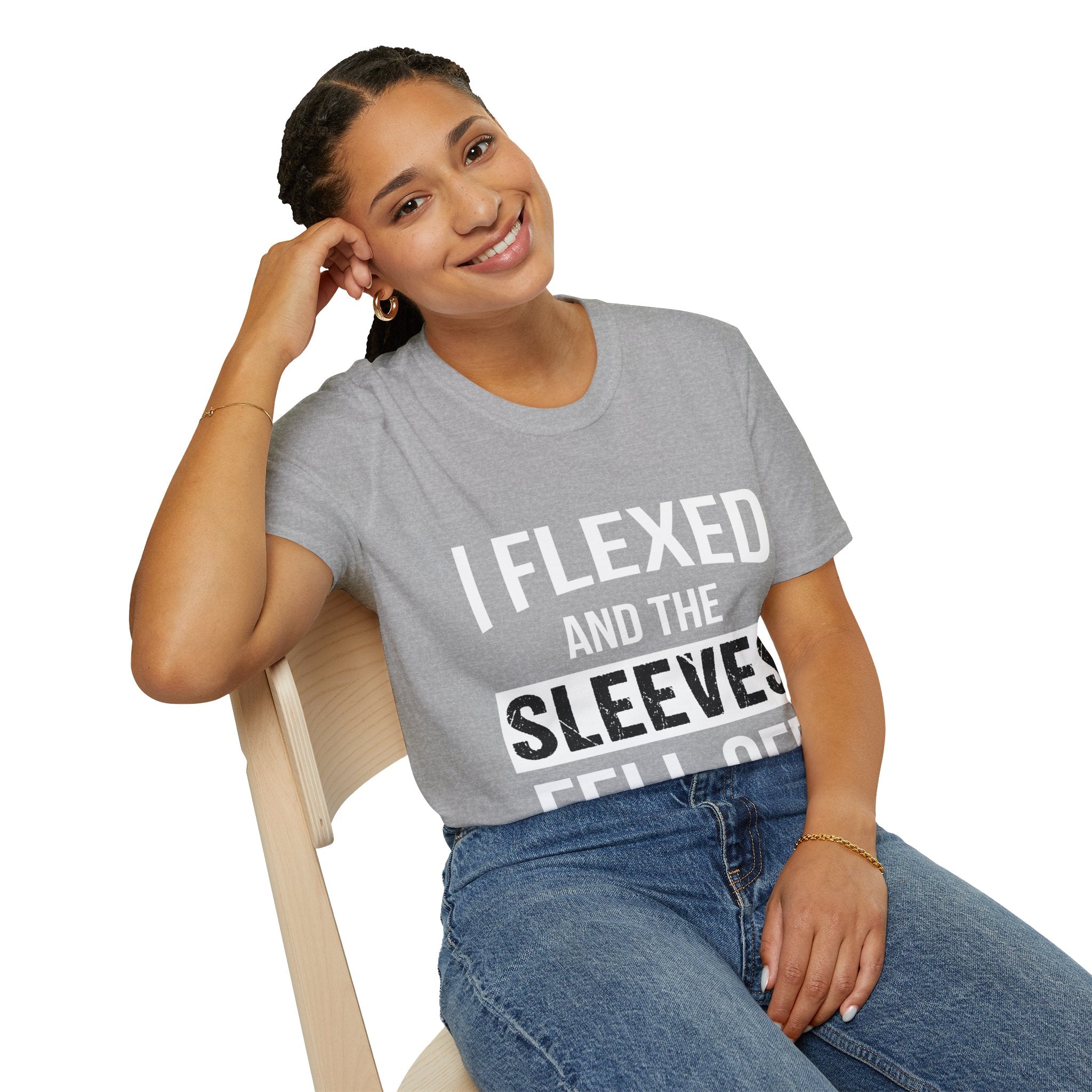 "I Flexed And The Sleeves Fell Off" Unisex Soft Style T-Shirt