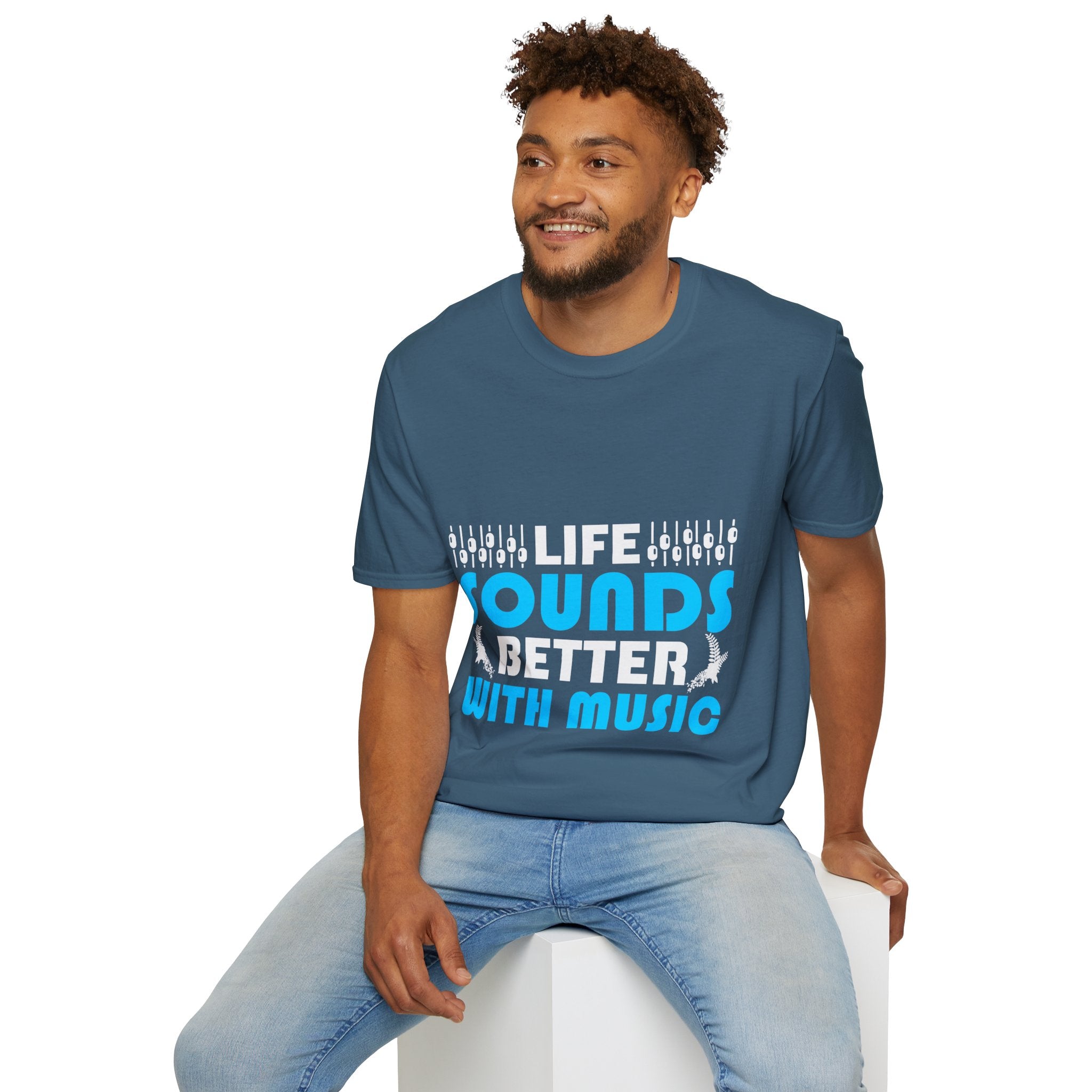 "Life Sounds Better With Music"Unisex Soft style T-Shirt