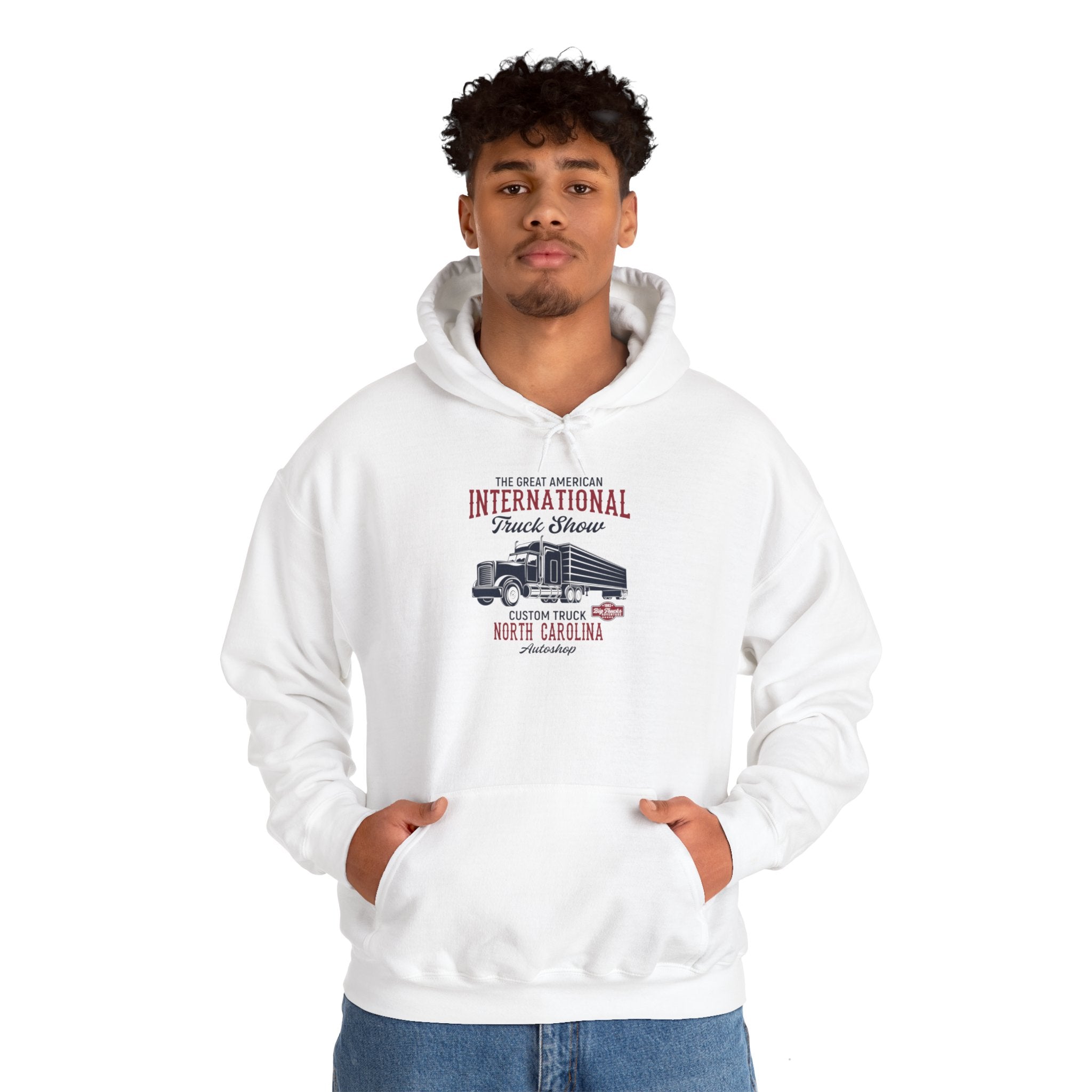 "THE GREAT AMERICAN INTERNATIONAL TRUCK SHOW CUSTOM TRUCK NORTH CALIFORNIA AUTO SHOP" Unisex Heavy Blend™ Hooded Sweatshirt