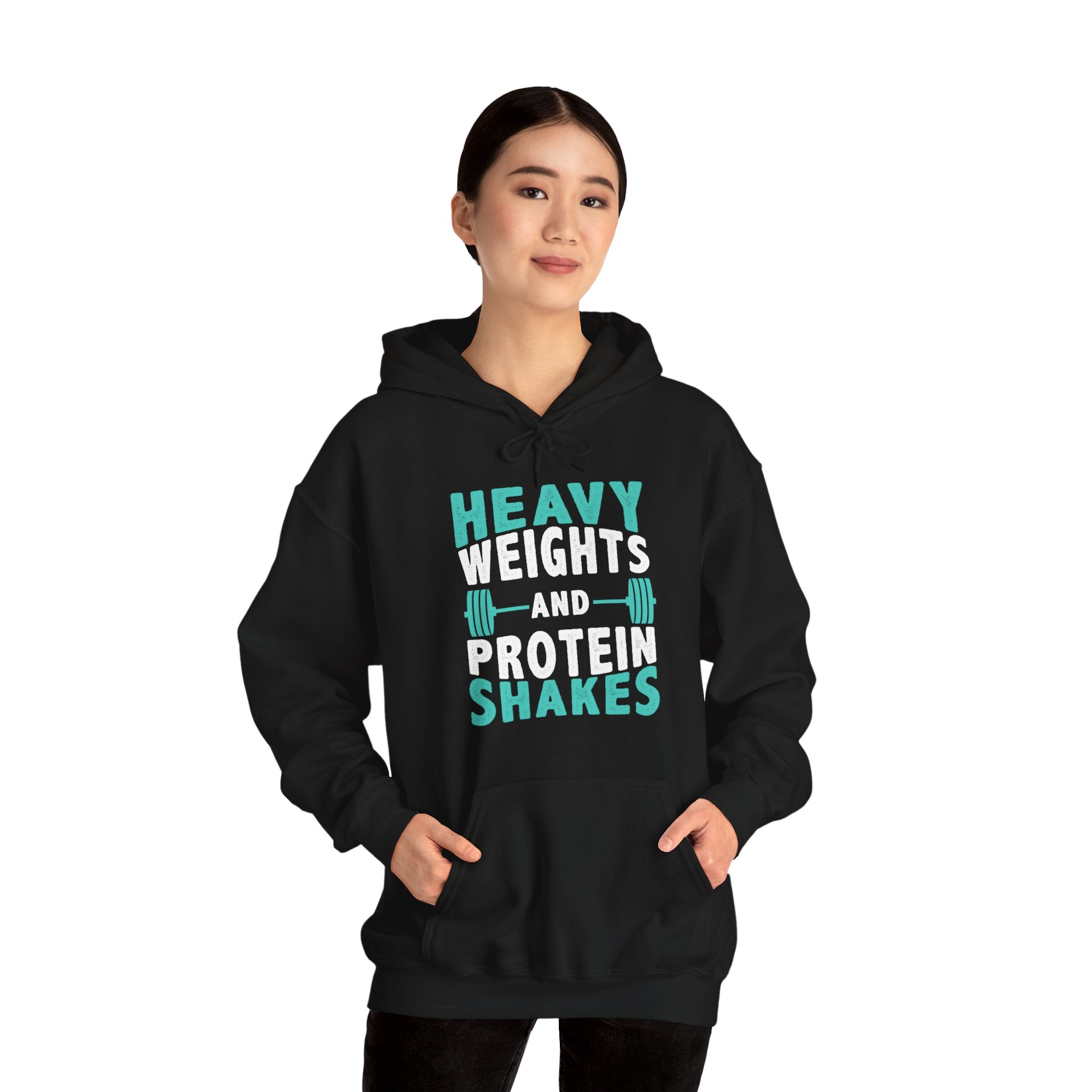 "Heavy Weights And Proteins Shakes" Unisex Heavy Blend™ Hooded Sweatshirt