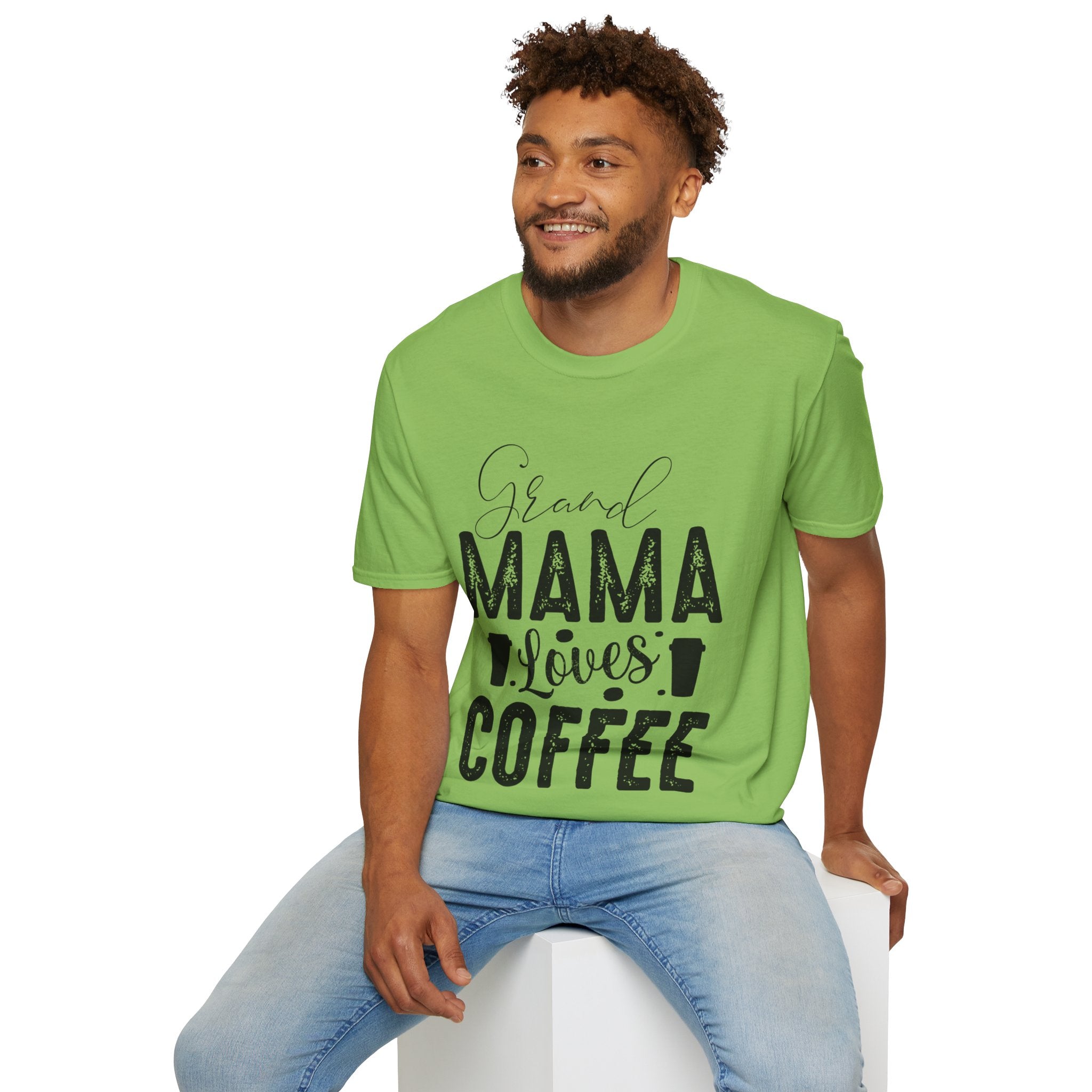 "GRAND MAMA LOVES COFFEE" Unisex Soft style T-Shirt