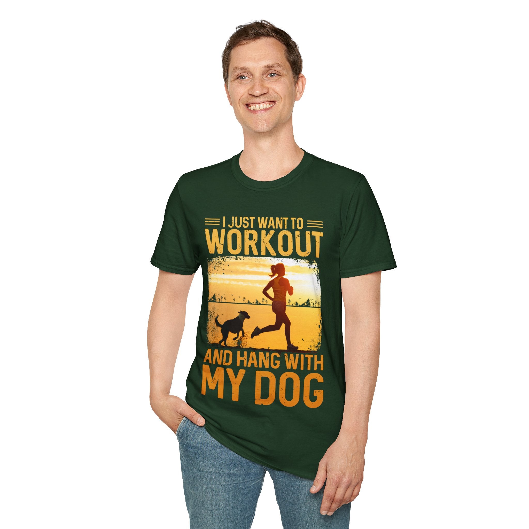 "I Just Want To Workout And Hang With My Dog" Unisex Soft style T-Shirt