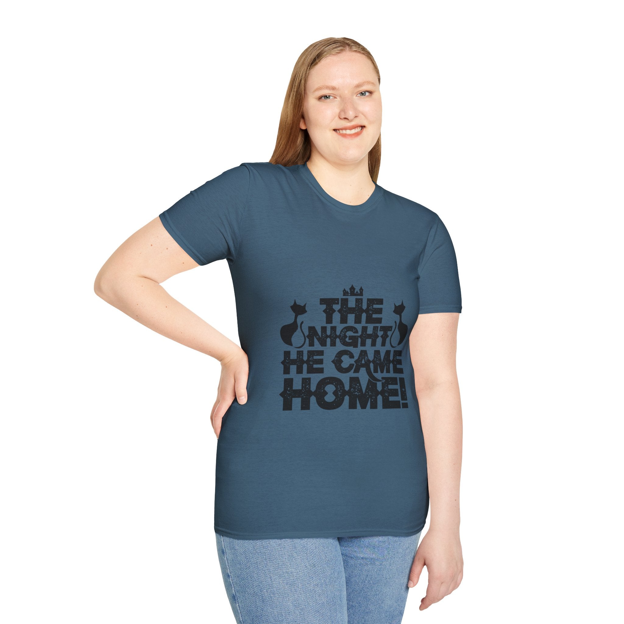 "THE NIGHT HE CAME HOME" Unisex Soft style T-Shirt