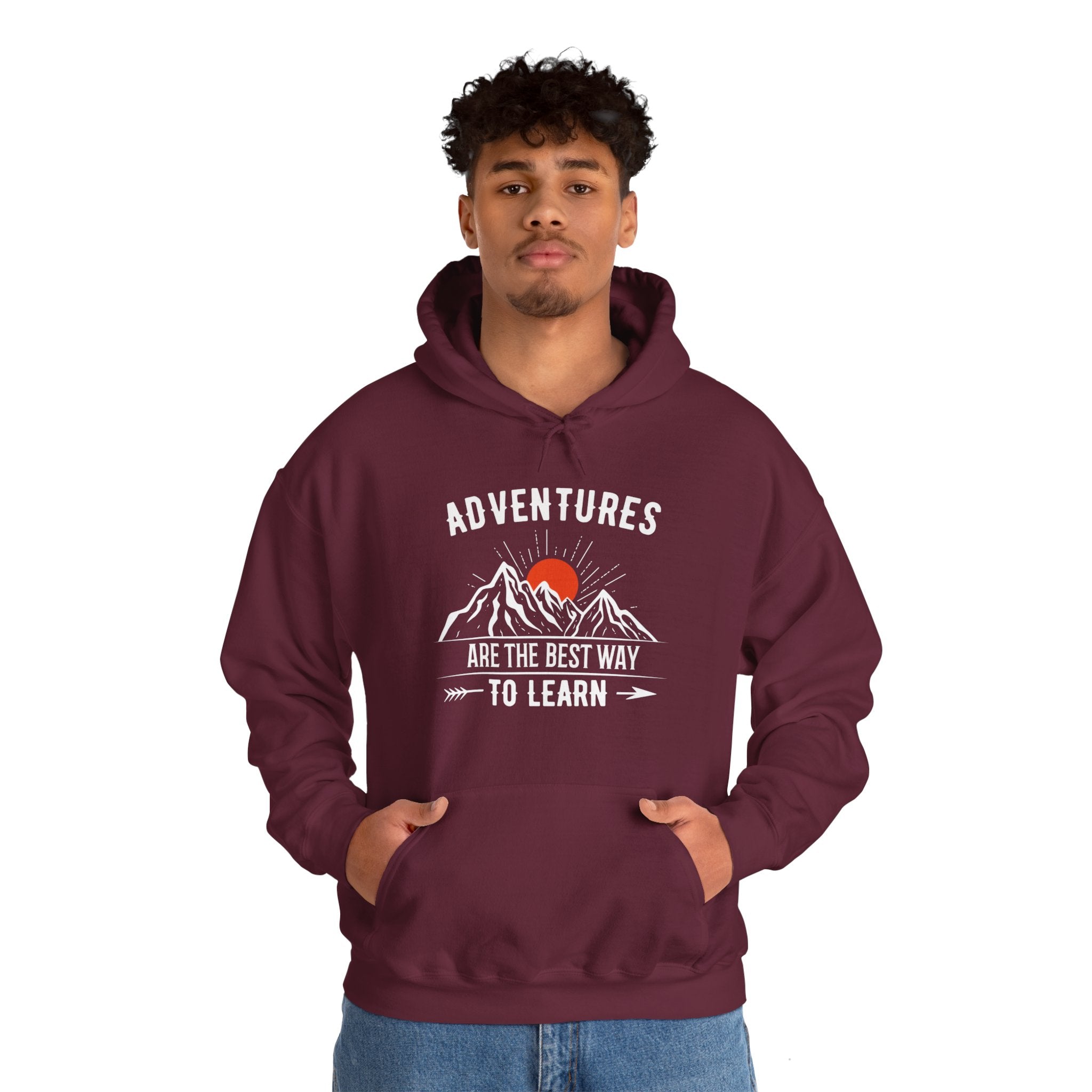 "Adventures Are The Best Way To Learn" Unisex Heavy Blend™ Hooded Sweatshirt