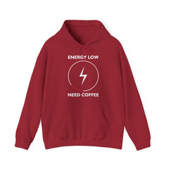 "ENERGY LOW NEED COFFEE" Unisex Heavy Blend™ Hooded Sweatshirt