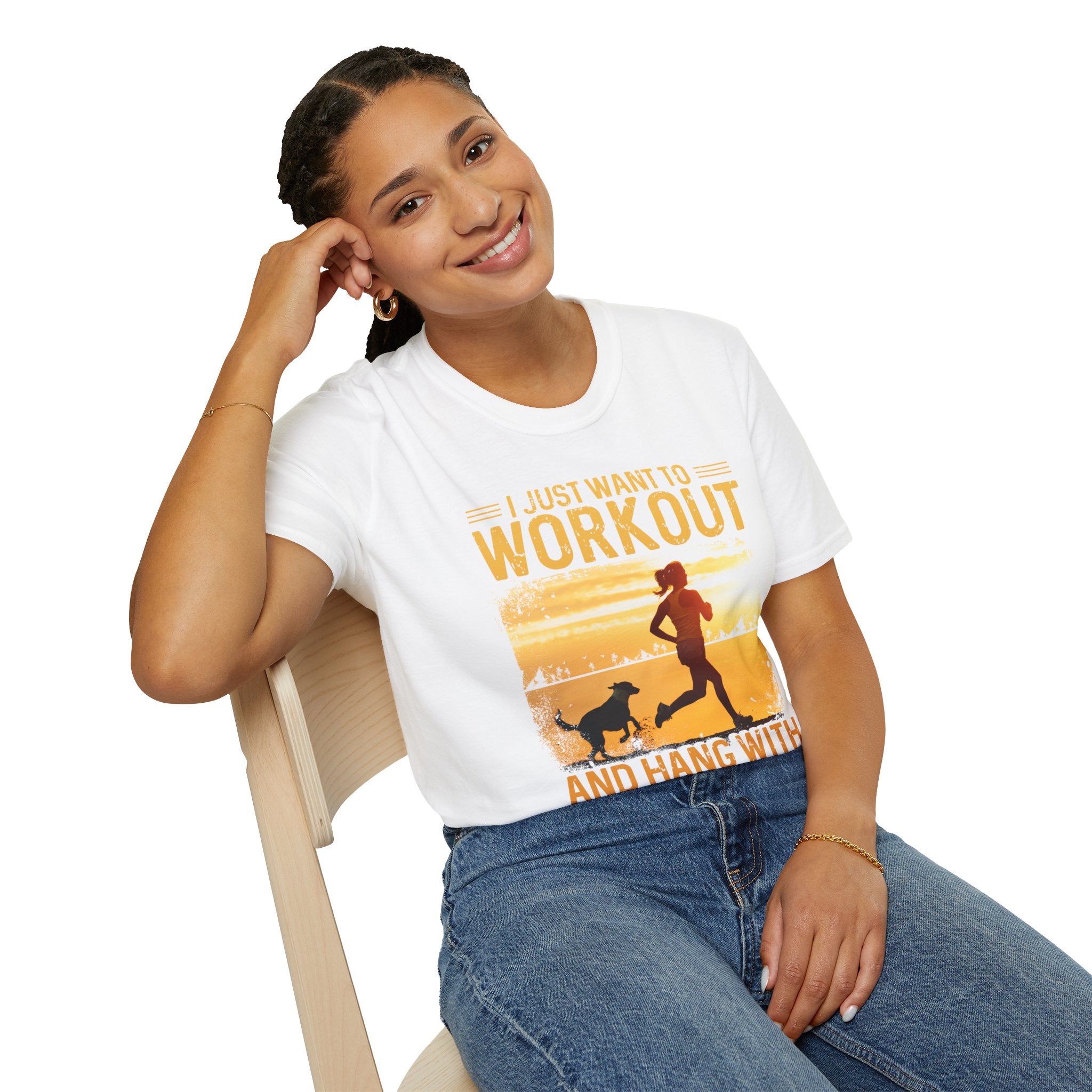 "I Just Want To Workout And Hang With My Dog" Unisex Soft style T-Shirt