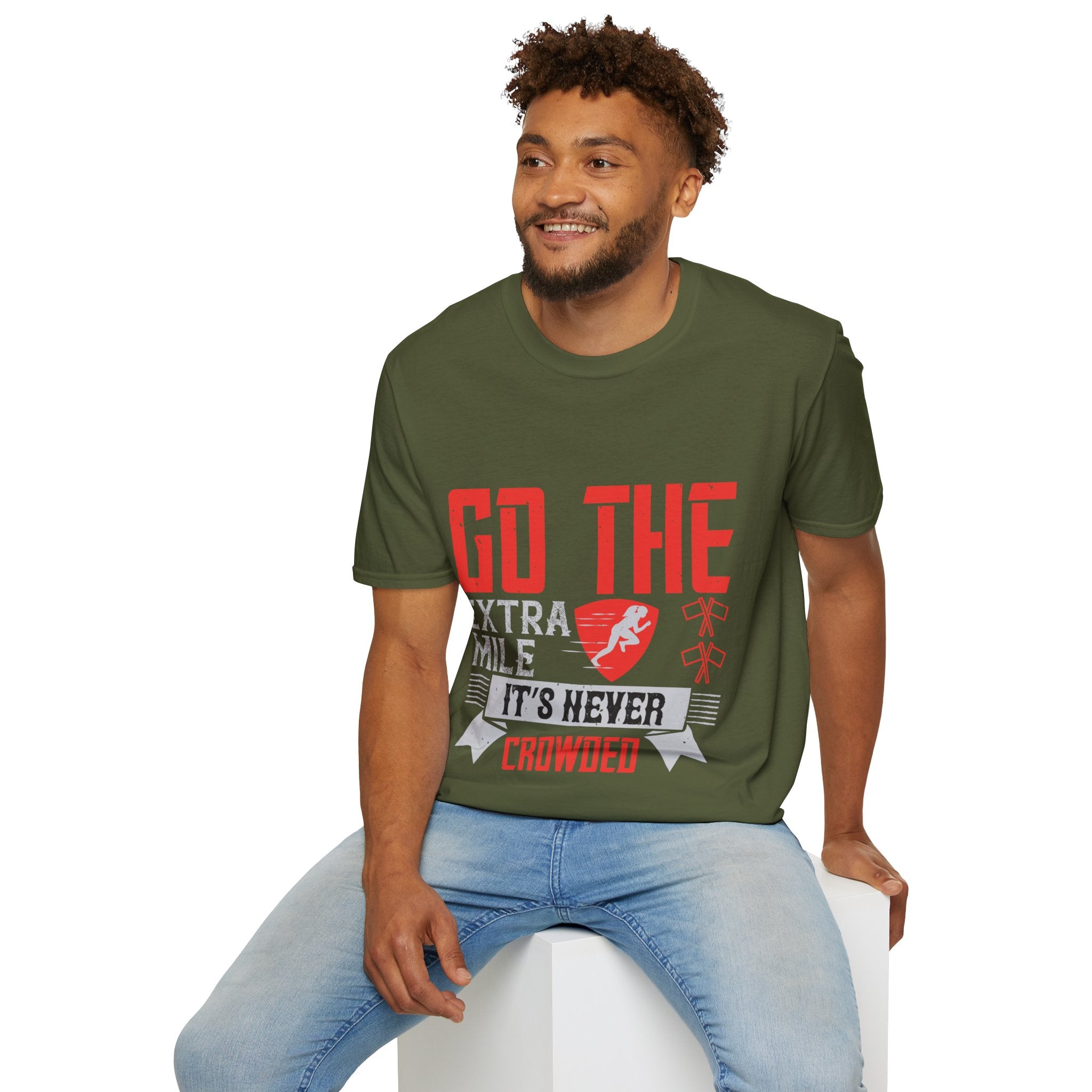 "Go The Extra Mile Its Never Crowded" Unisex Soft style T-Shirt