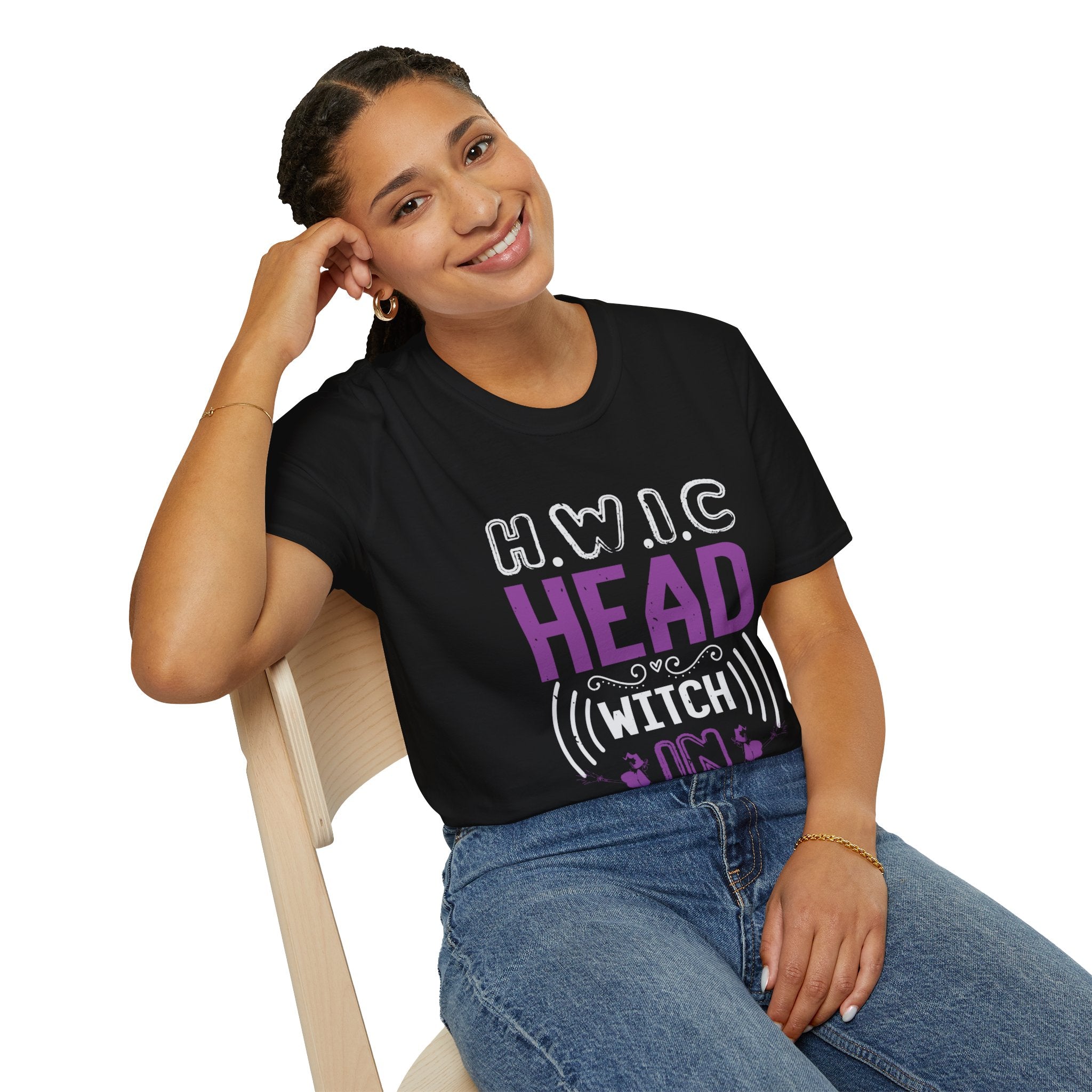 "H.W.I.C HEAD WITCH IN CHARGE" Unisex Soft style T-Shirt