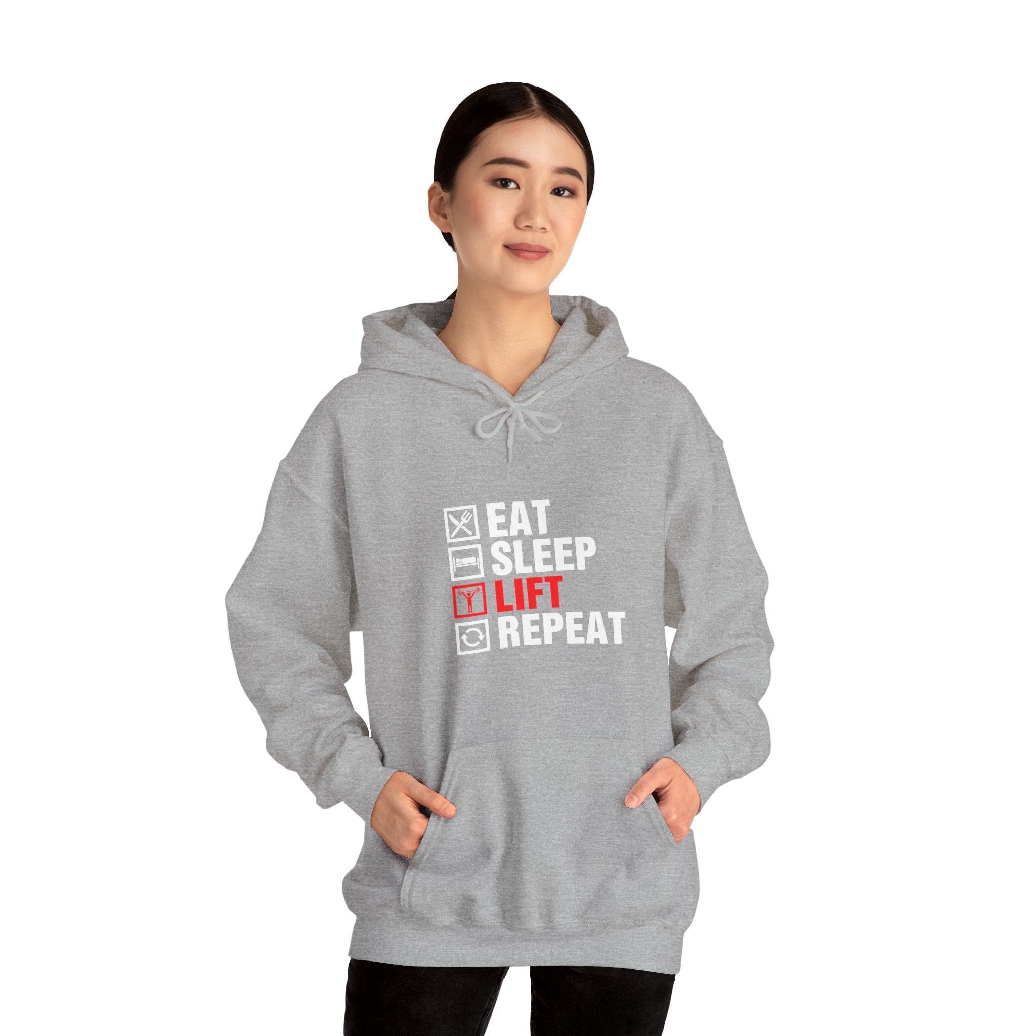 "Eat Sleep Lift Repeat" Unisex Heavy Blend™ Hooded Sweatshirt