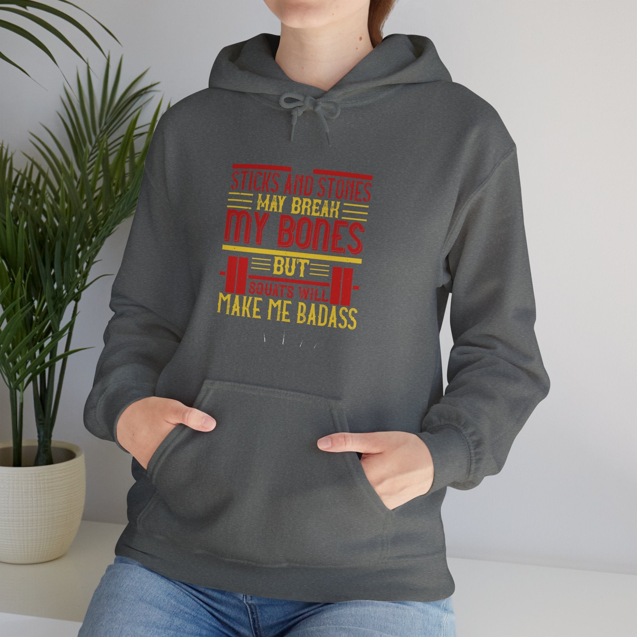 "Squats Will Make Me Badass"  Unisex Heavy Blend™ Hooded Sweatshirt