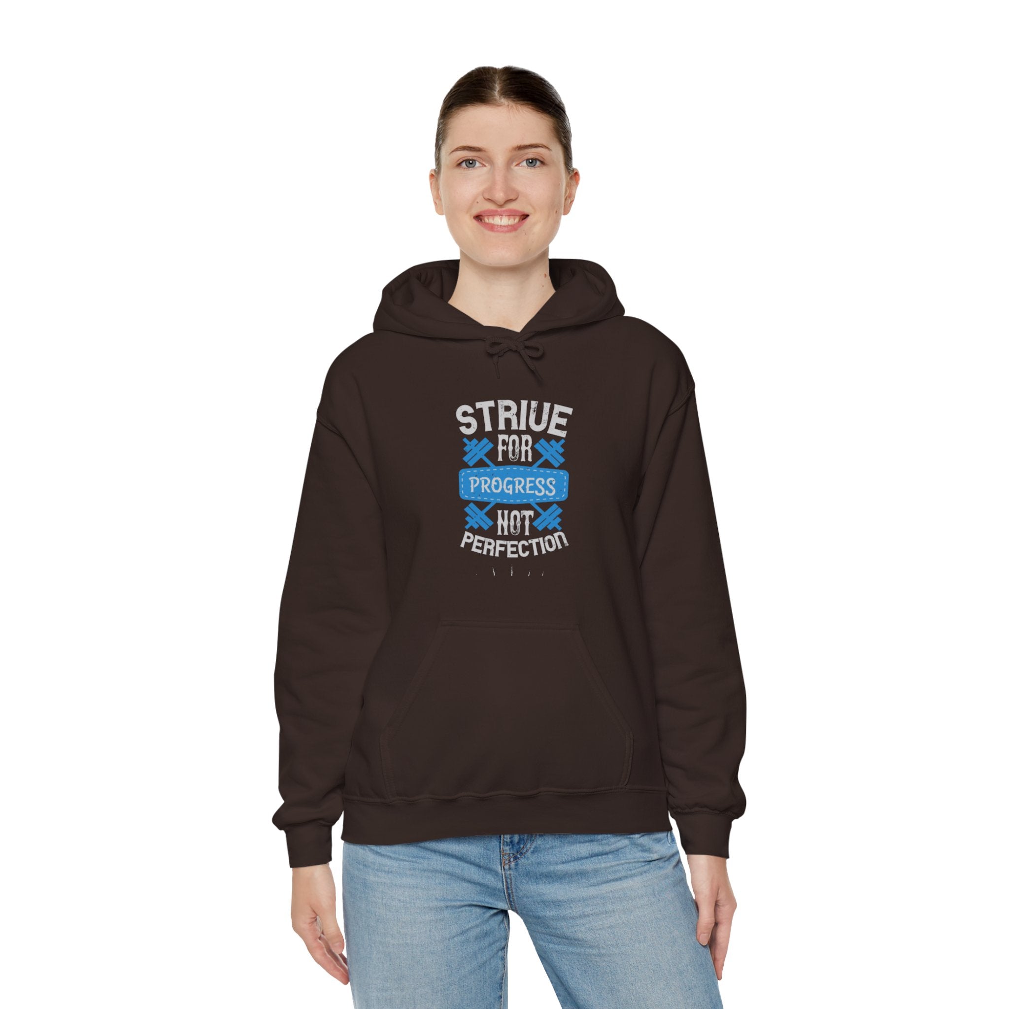 "Strive For Progress Not Perfection" Unisex Heavy Blend™ Hooded Sweatshirt