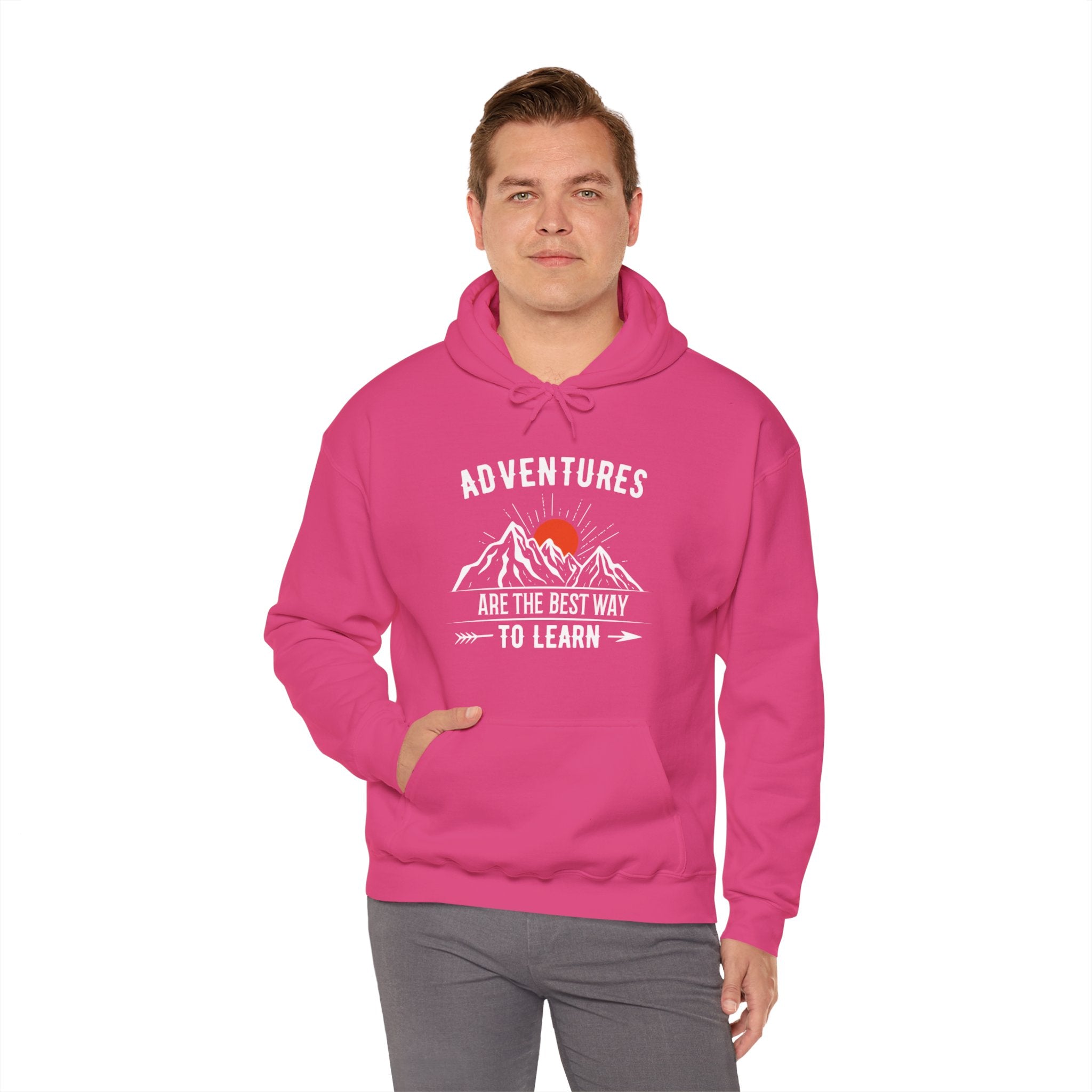 "Adventures Are The Best Way To Learn" Unisex Heavy Blend™ Hooded Sweatshirt