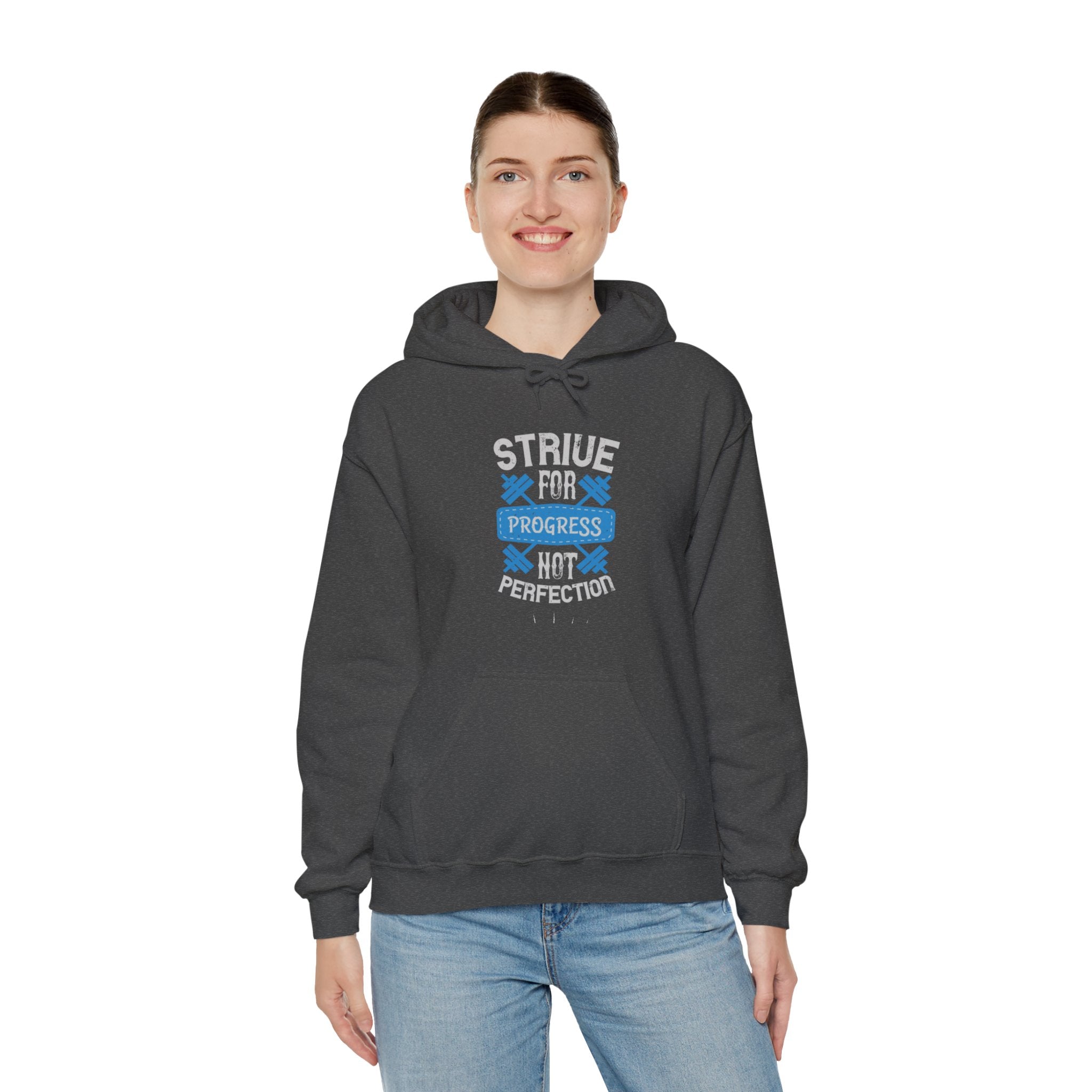 "Strive For Progress Not Perfection" Unisex Heavy Blend™ Hooded Sweatshirt