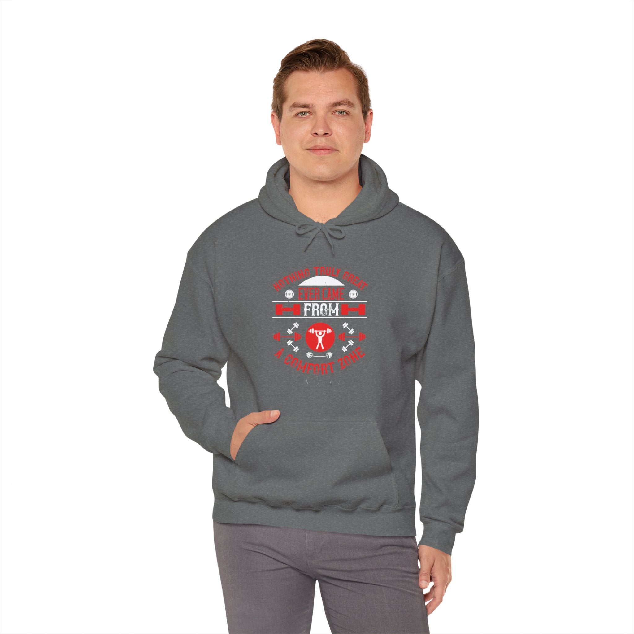 "Nothing Truly Great Ever Came From A Comfort Zone" Unisex Heavy Blend™ Hooded Sweatshirt