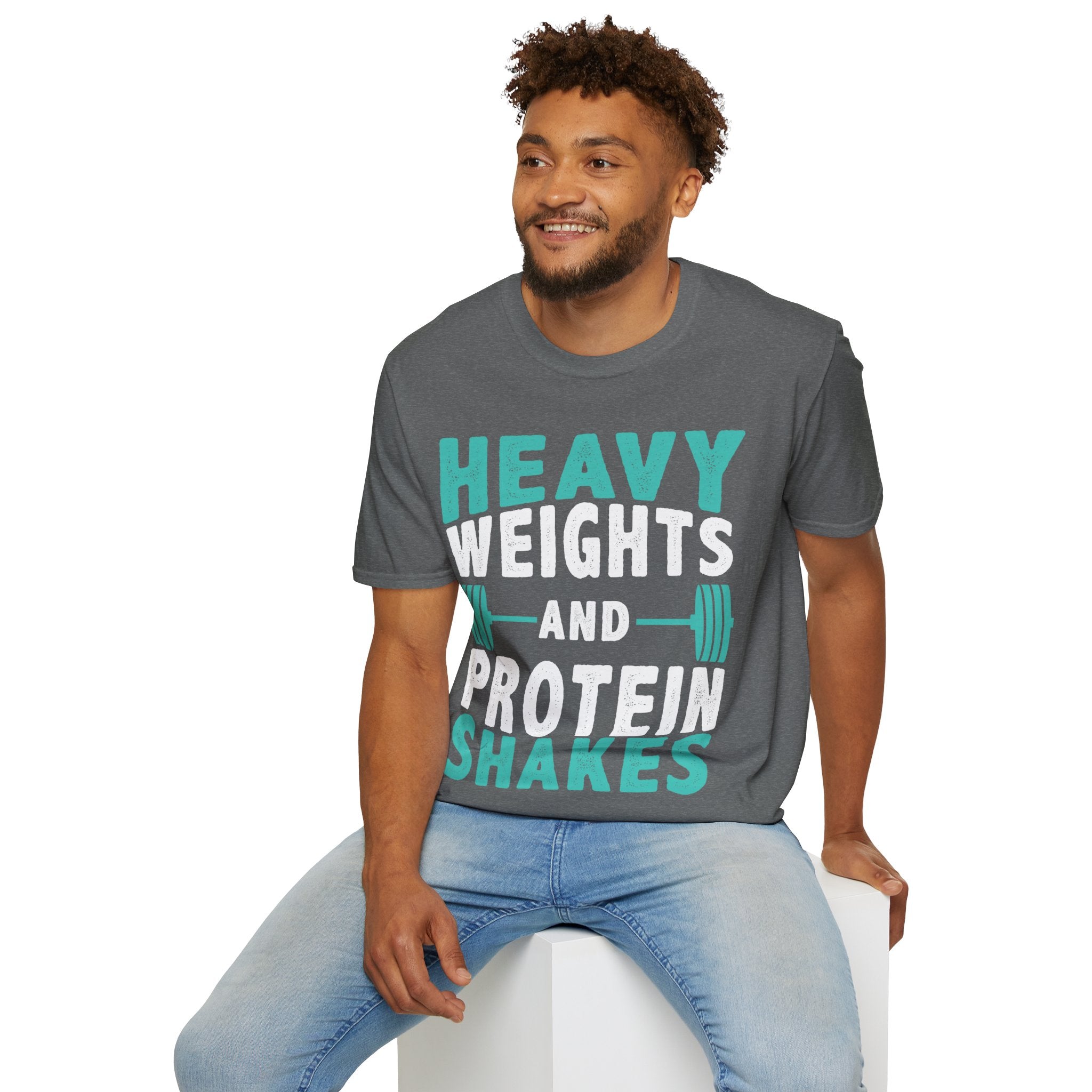 "Heavy Weights And Proteins Shakes" Unisex Soft Style T-Shirt