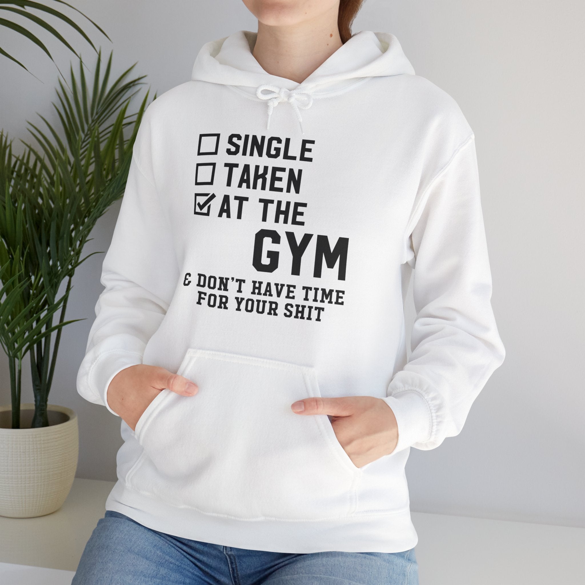 "At Gym,Not Have Time For Your Shit" Unisex Heavy Blend™ Hooded Sweatshirt