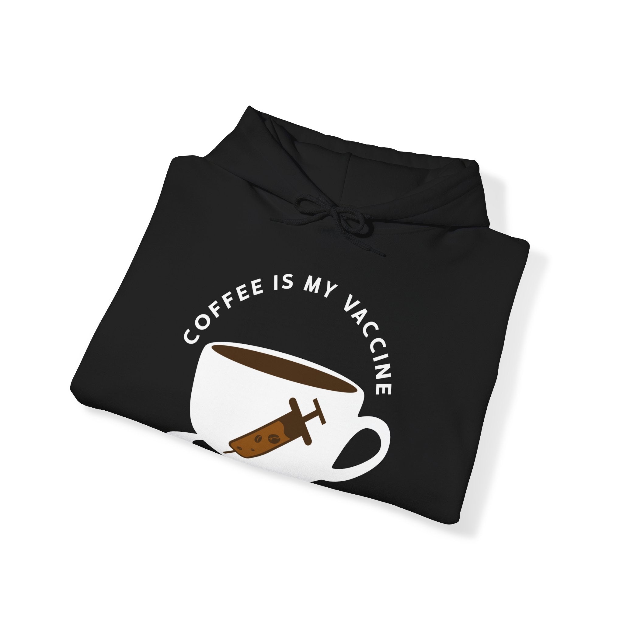 "COFFEE IS MY VACCINE" Unisex Heavy Blend™ Hooded Sweatshirt