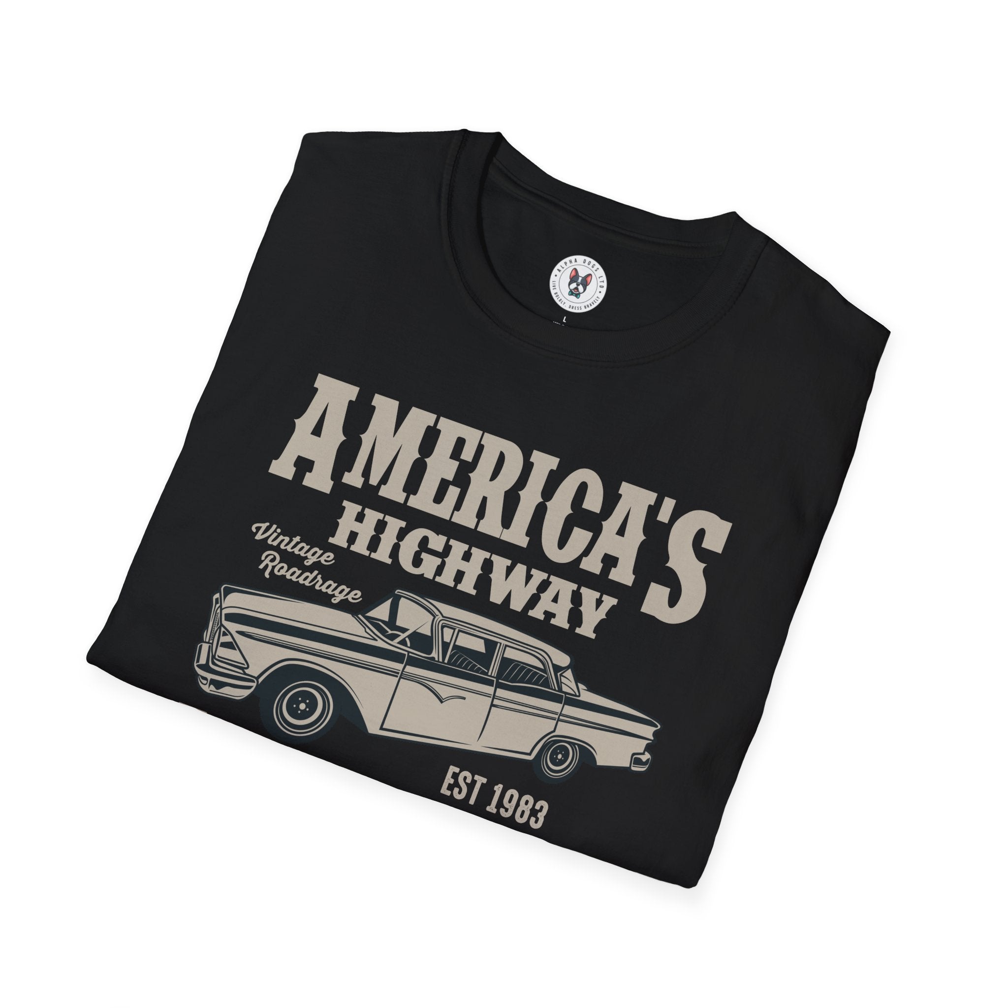 "AMERICA'S HIGHWAY LEGENDARY GARAGE" Unisex Soft style T-Shirt