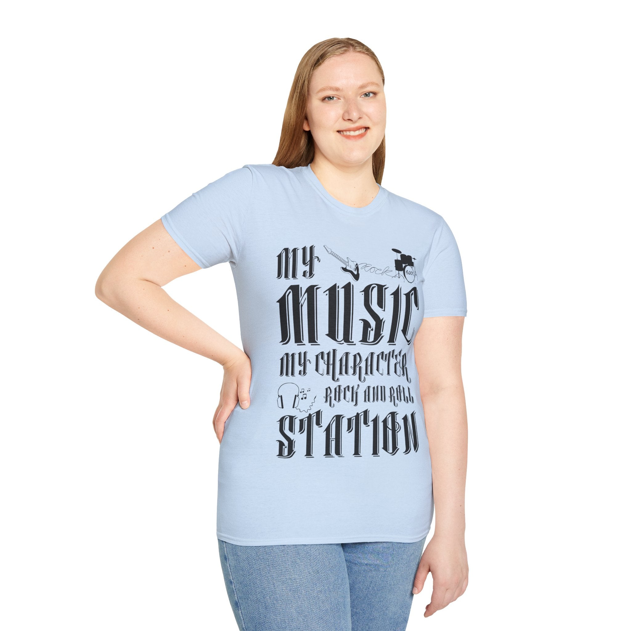 "My Music My Character Rock And Roll Station" Unisex Soft style T-Shirt