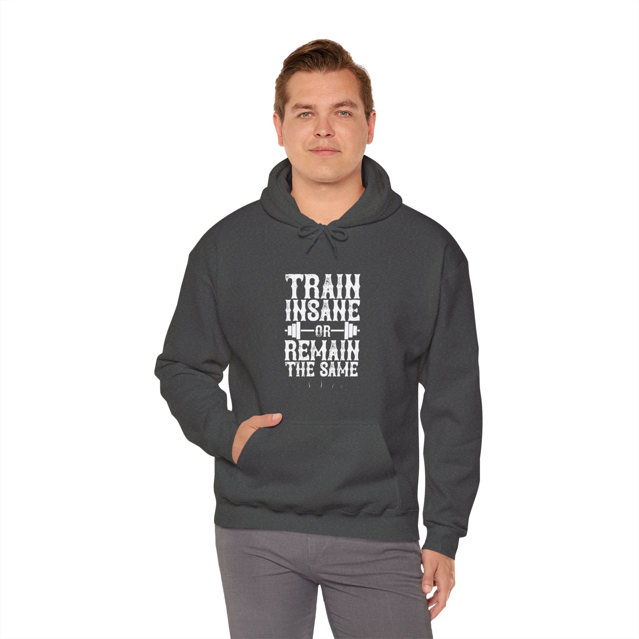 "Train insane or remain the same" Unisex Heavy Blend™ Hooded Sweatshirt