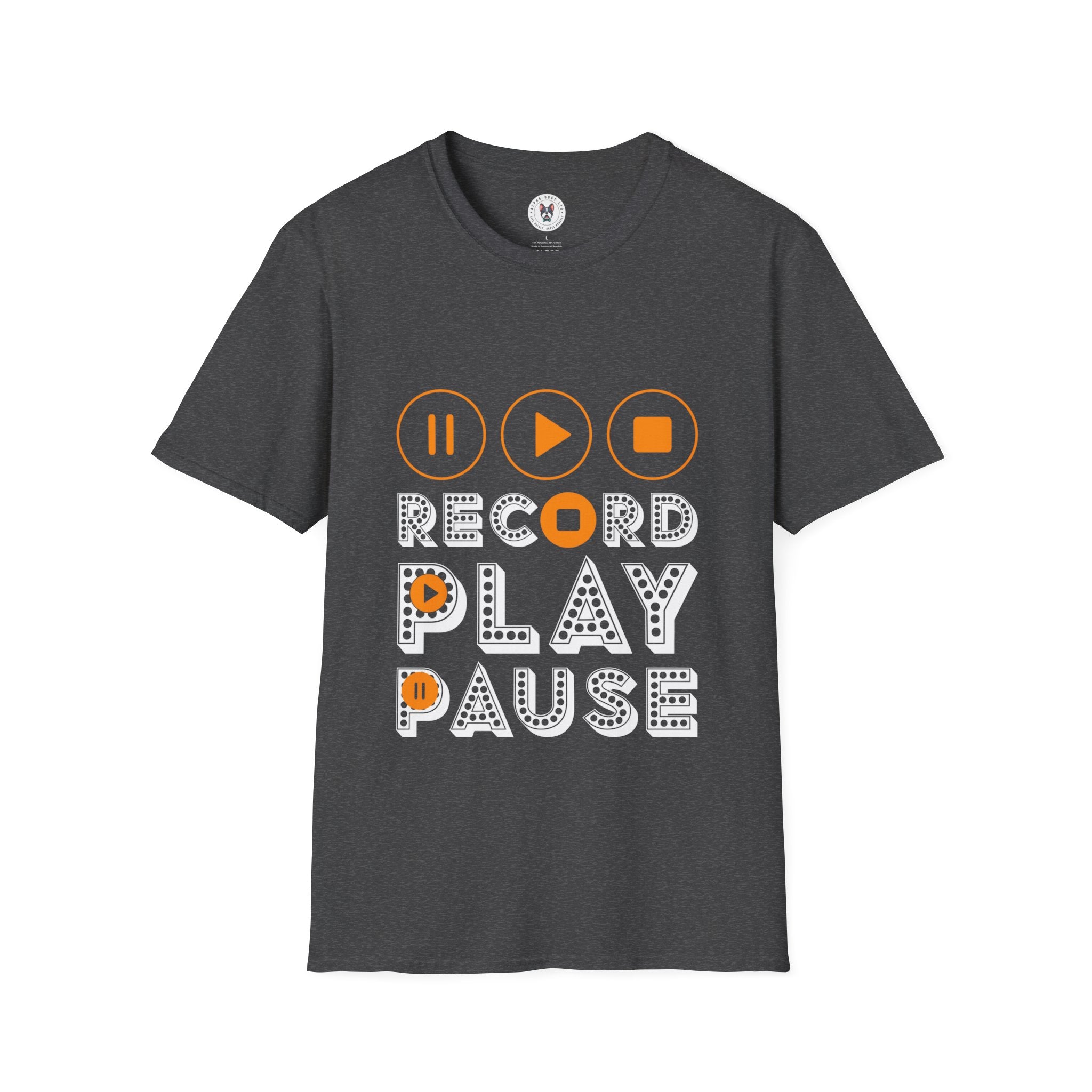 "Record Play Pause" Unisex Soft style T-Shirt