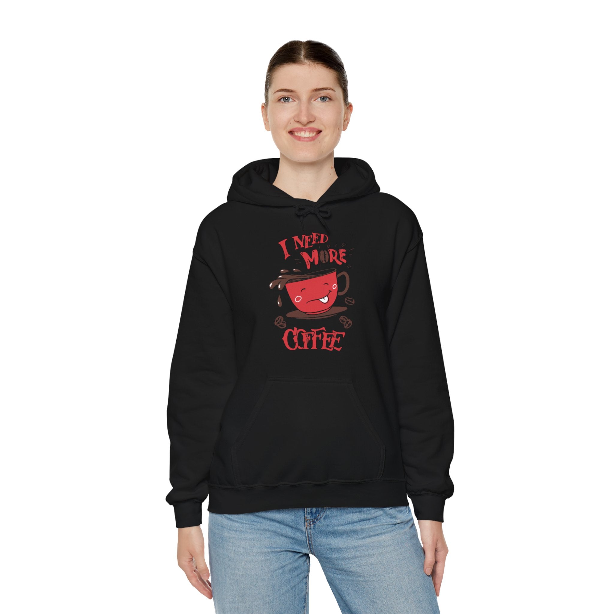 "I NEED MORE COFFEE" Unisex Heavy Blend™ Hooded Sweatshirt