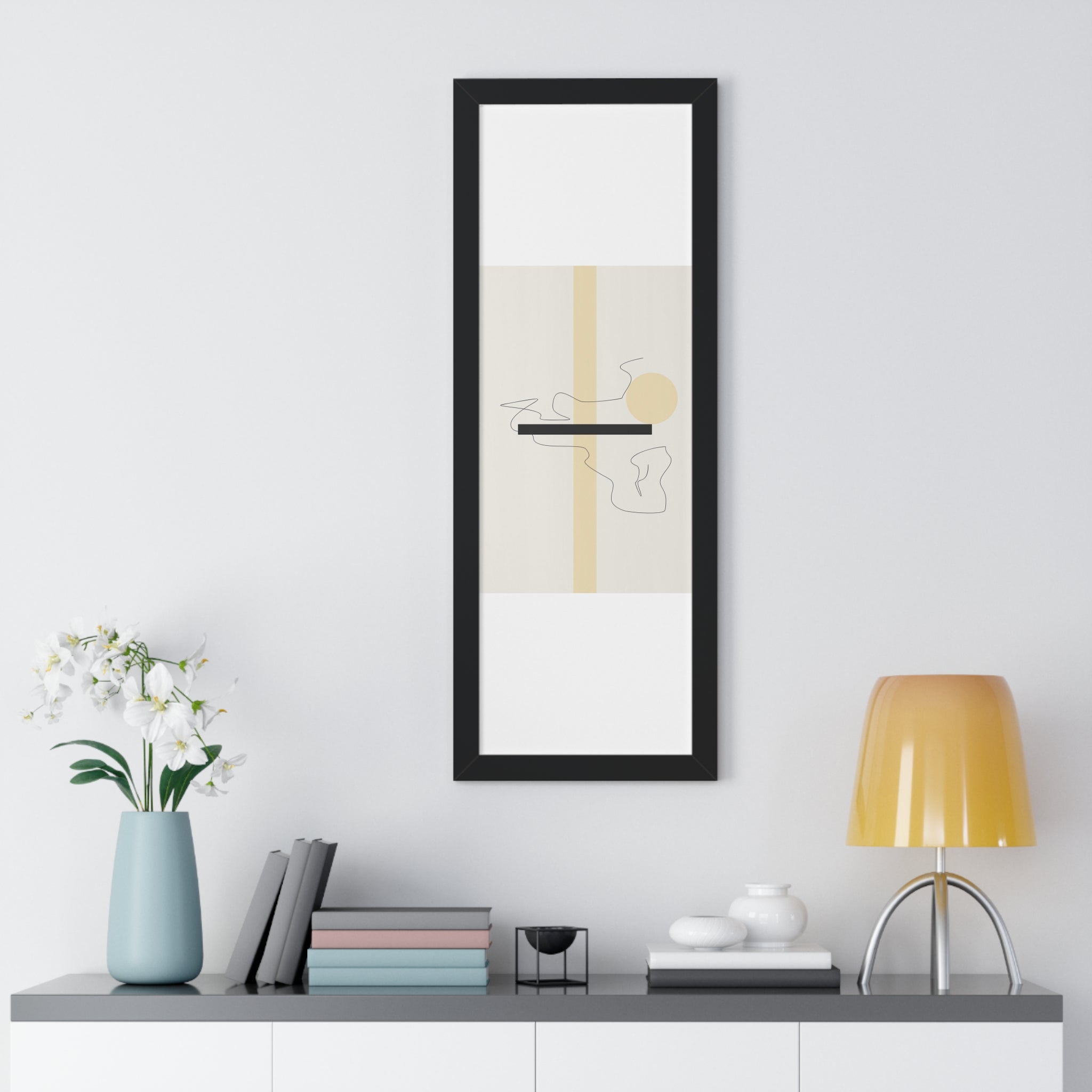 "ABSTRACT NEUTRAL" Framed Vertical Poster