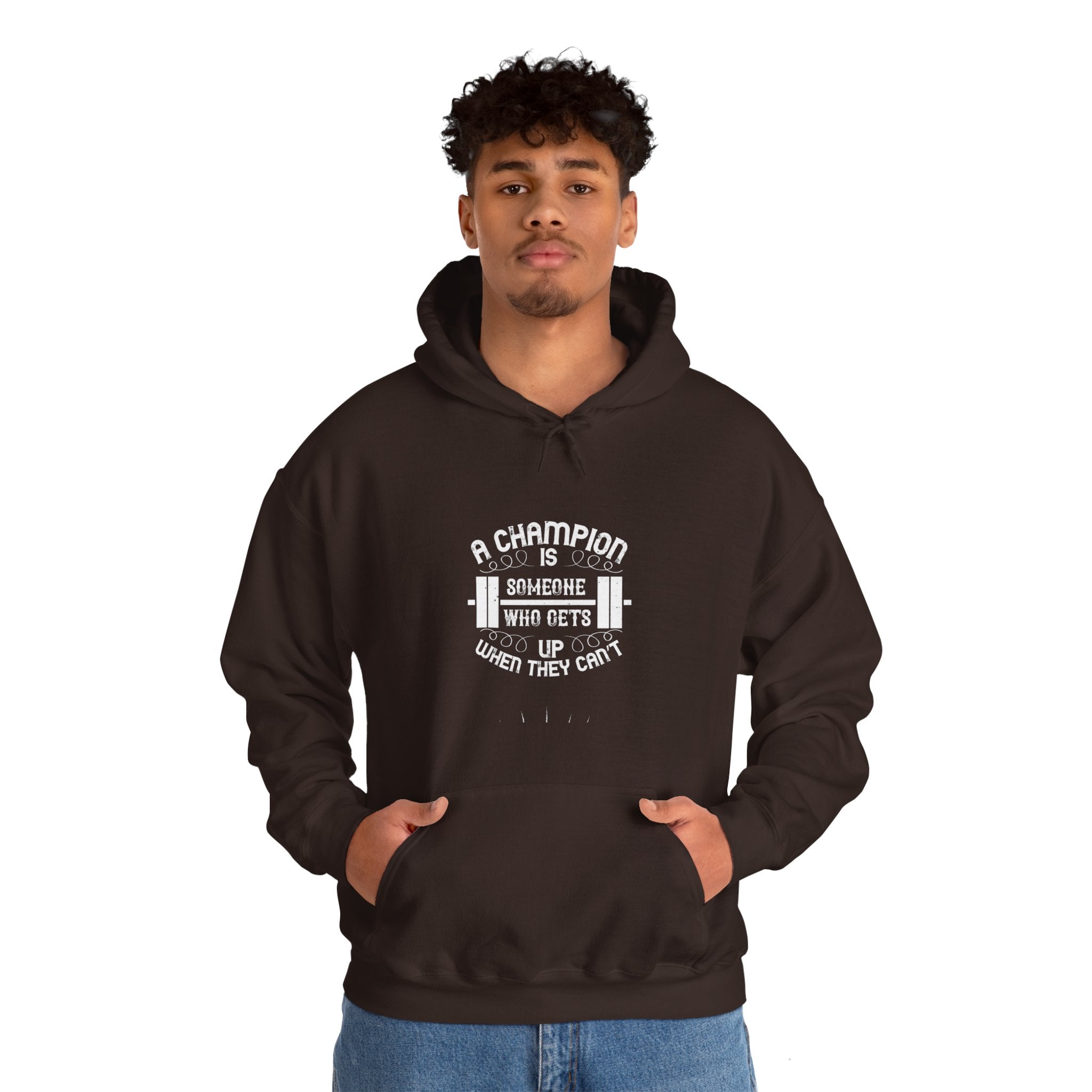 "A Champion Is Someone Who Gets Up When They Can't" Unisex Heavy Blend™ Hooded Sweatshirt