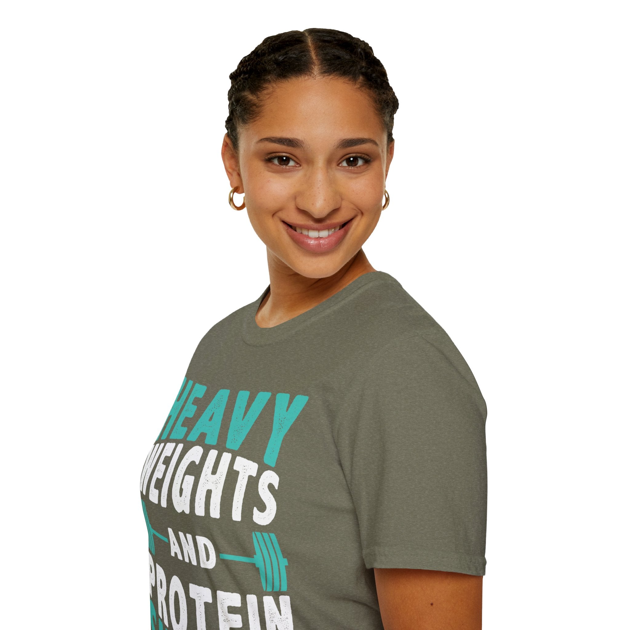 "Heavy Weights And Proteins Shakes" Unisex Soft Style T-Shirt