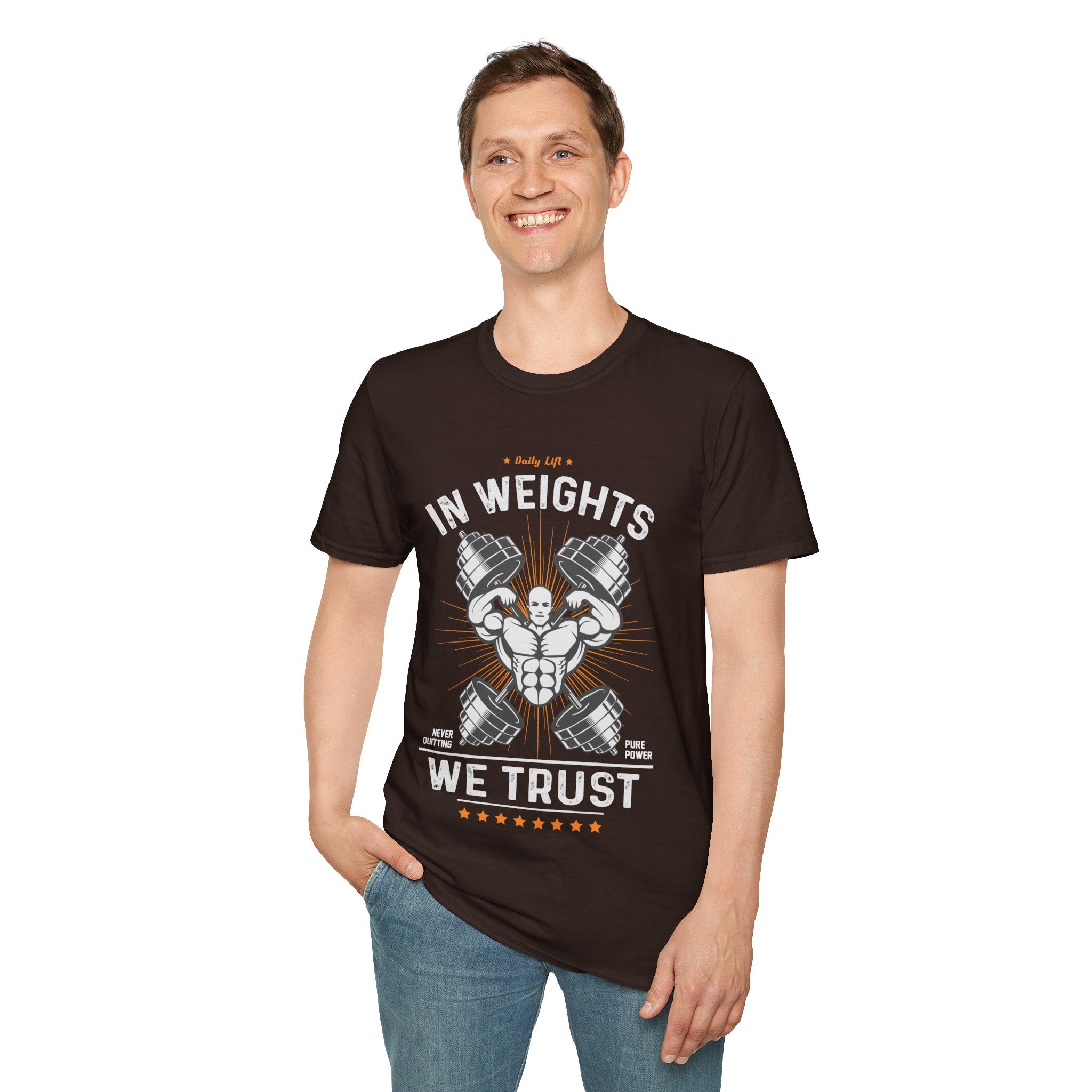 "In Weights We Trust" Unisex Soft Style T-Shirt