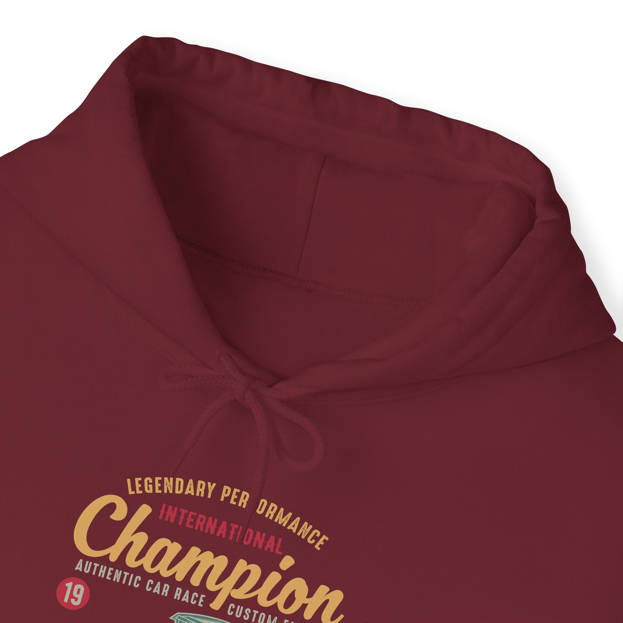 "CHAMPION VINTAGE RACING RETRO AUTOMATIVE BORN TO RACE" Unisex Heavy Blend™ Hooded Sweatshirt