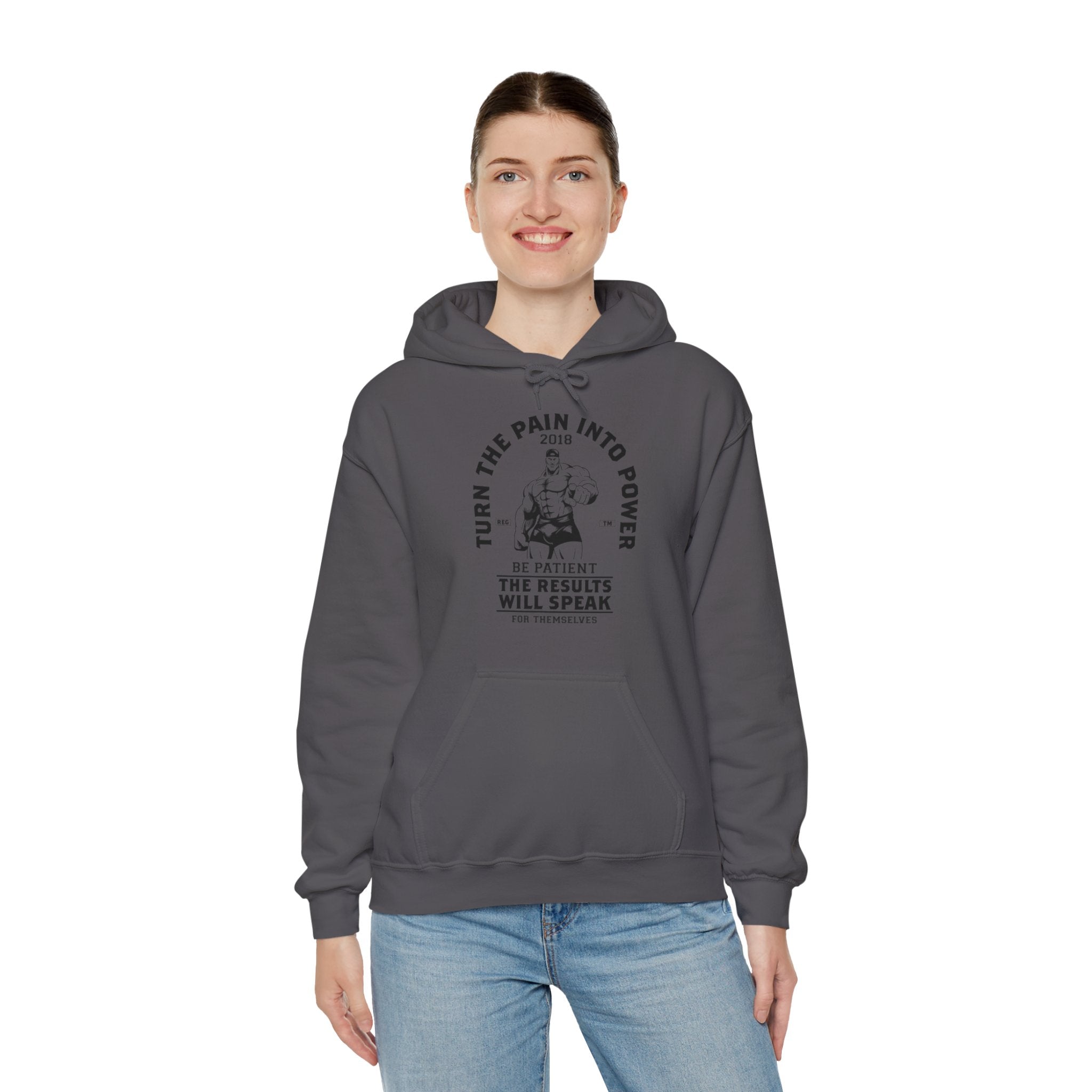 "Turn The Pain Into Power"  Unisex Heavy Blend™ Hooded Sweatshirt