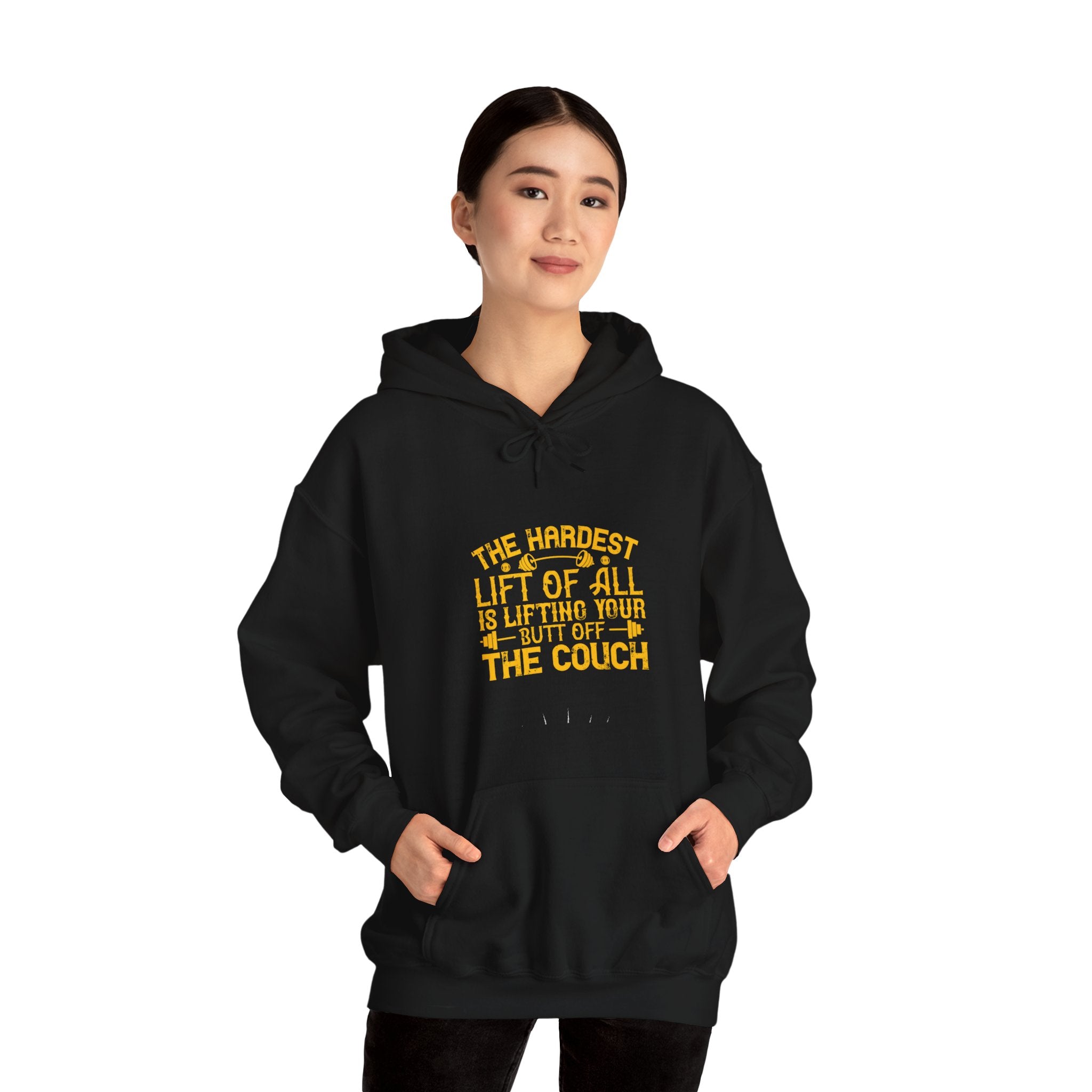 "The hardest lift of all is lifting your butt off the couch"  Unisex Heavy Blend™ Hooded Sweatshirt