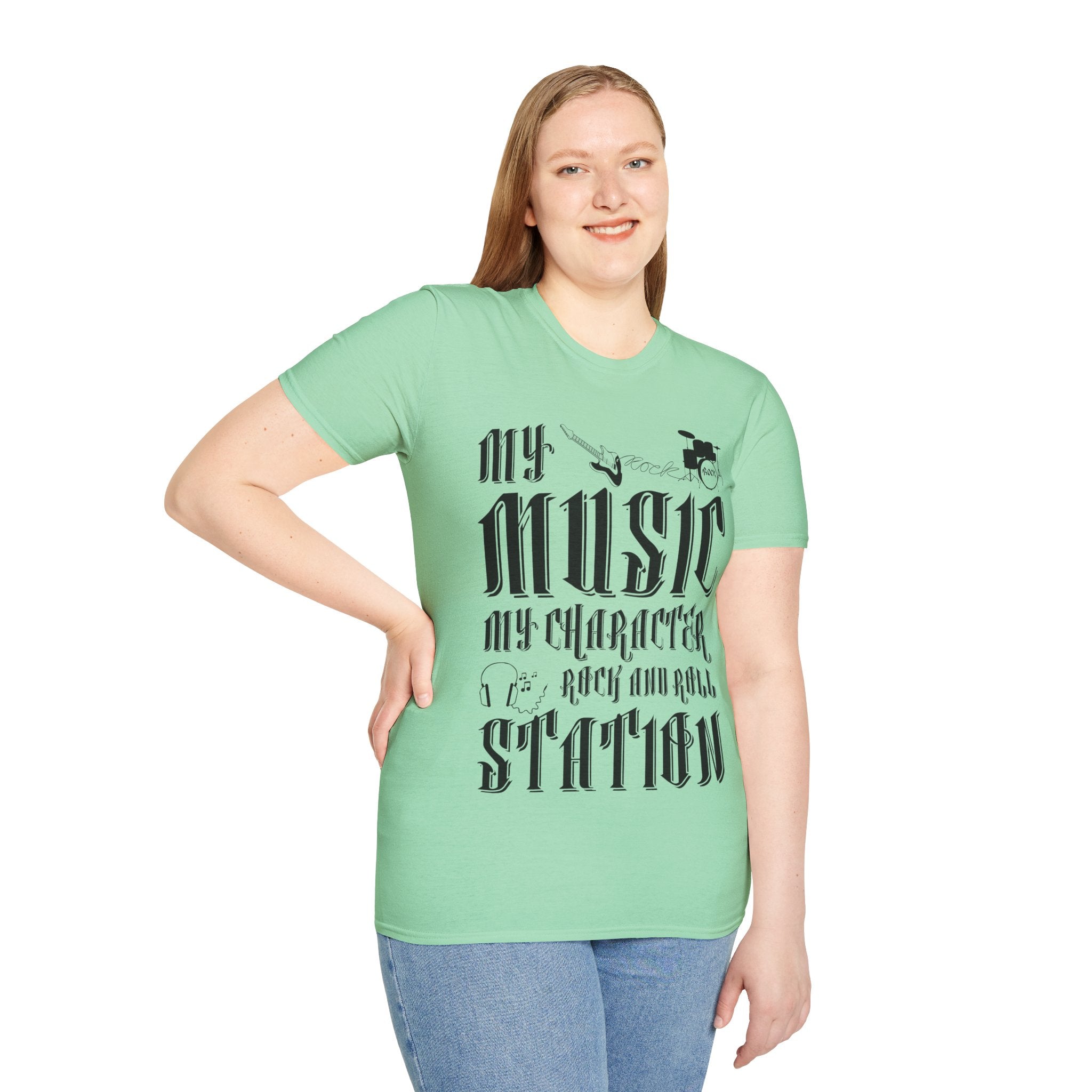 "My Music My Character Rock And Roll Station" Unisex Soft style T-Shirt