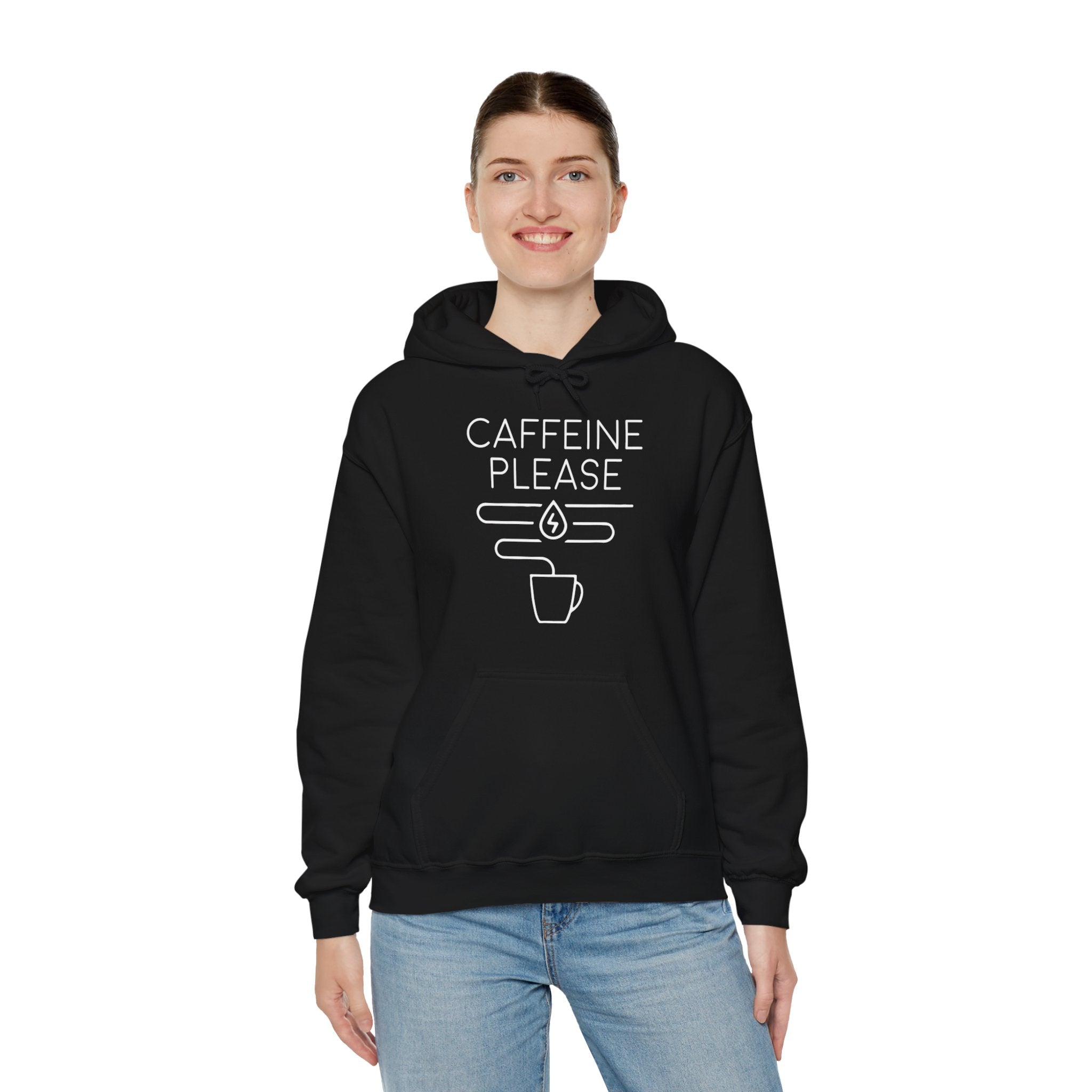 "CAFFEINE PLEASE" Unisex Heavy Blend™ Hooded Sweatshirt