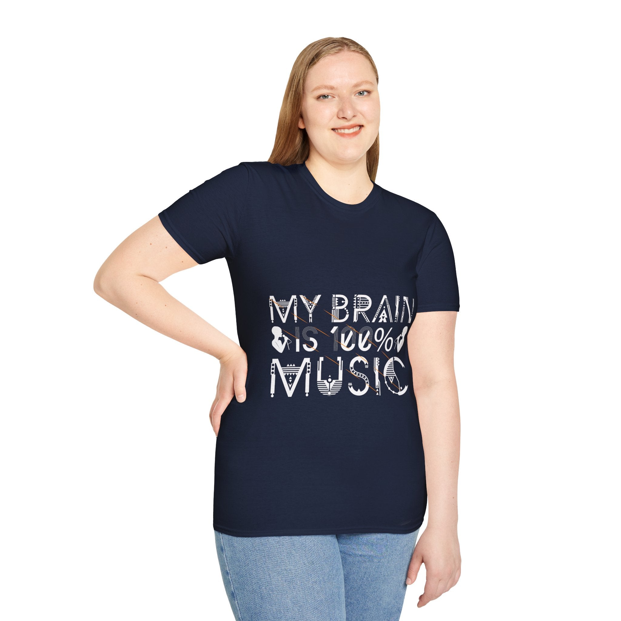 "My Brain Is 99% Music" Unisex Soft style T-Shirt