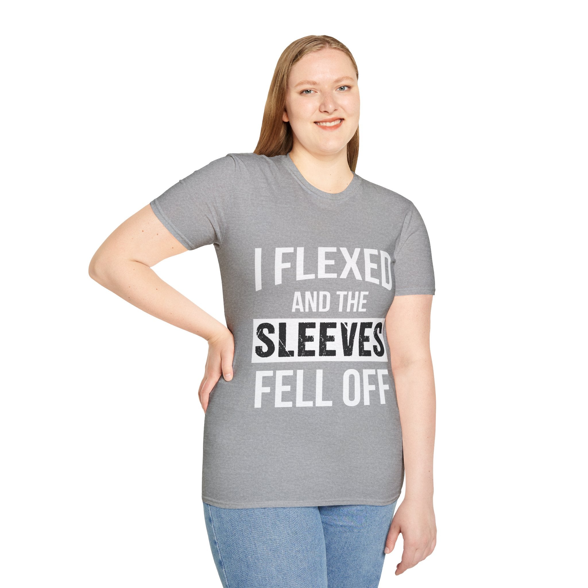 "I Flexed And The Sleeves Fell Off" Unisex Soft Style T-Shirt