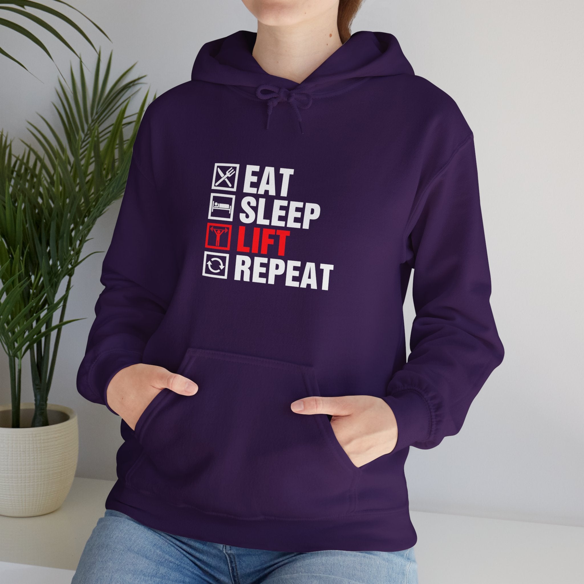 "Eat Sleep Lift Repeat" Unisex Heavy Blend™ Hooded Sweatshirt