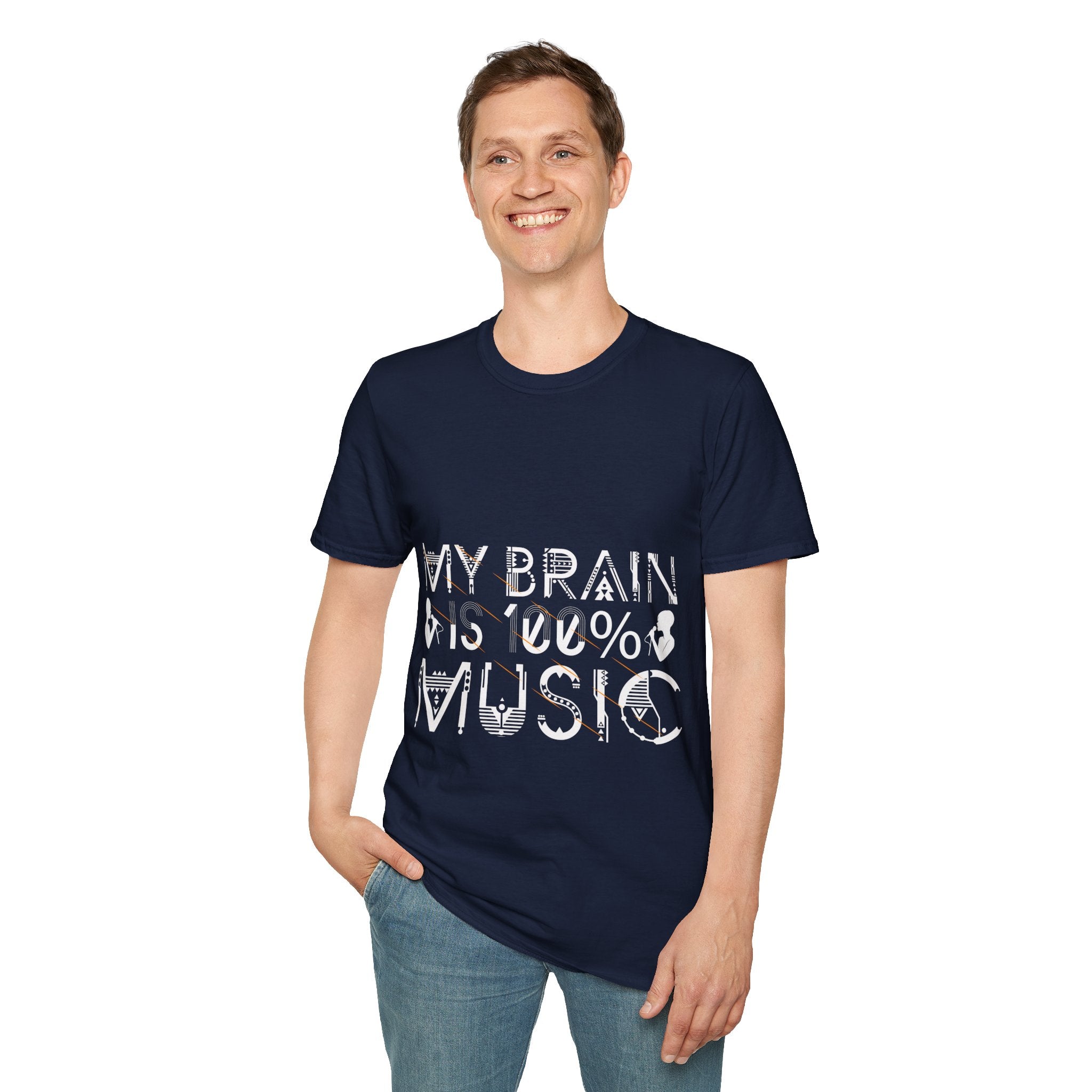 "My Brain Is 99% Music" Unisex Soft style T-Shirt