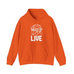 "DRINK COFFEE WAKE UP AND LIVE" Unisex Heavy Blend™ Hooded Sweatshirt