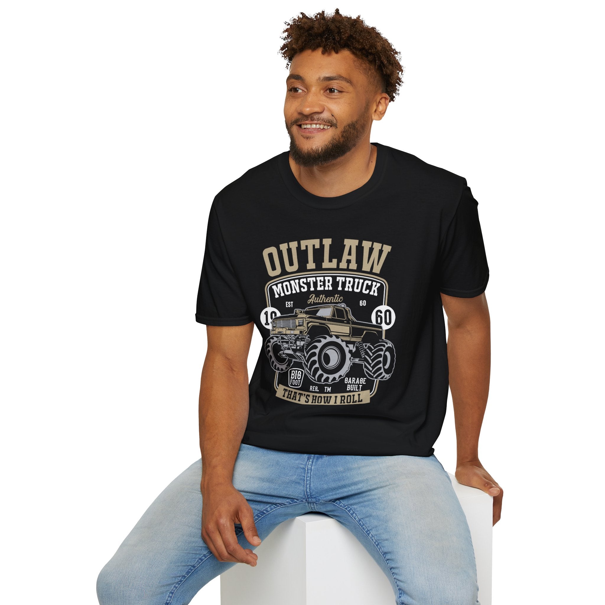 "OUTLAW MONSTER TRUCK THAT'S HOW I ROLL" Unisex Soft style T-Shirt