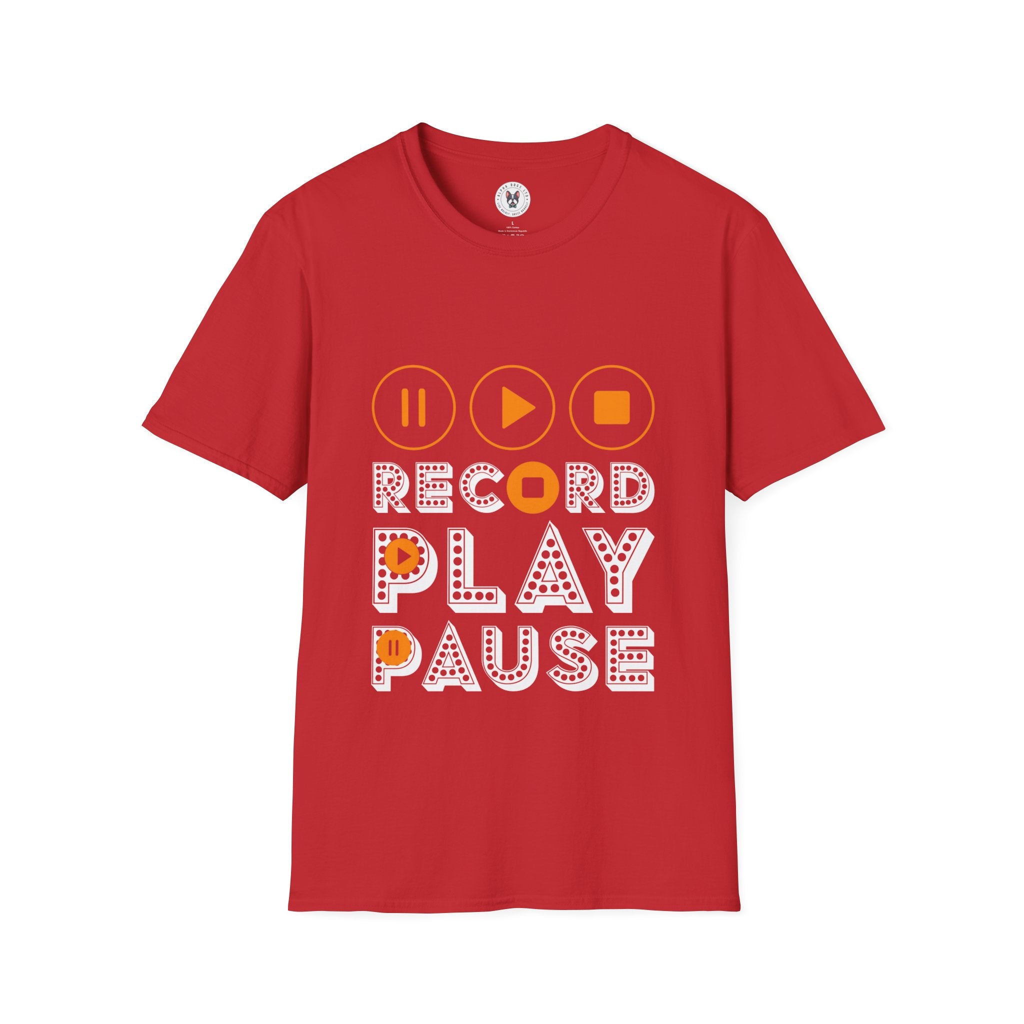 "Record Play Pause" Unisex Soft style T-Shirt