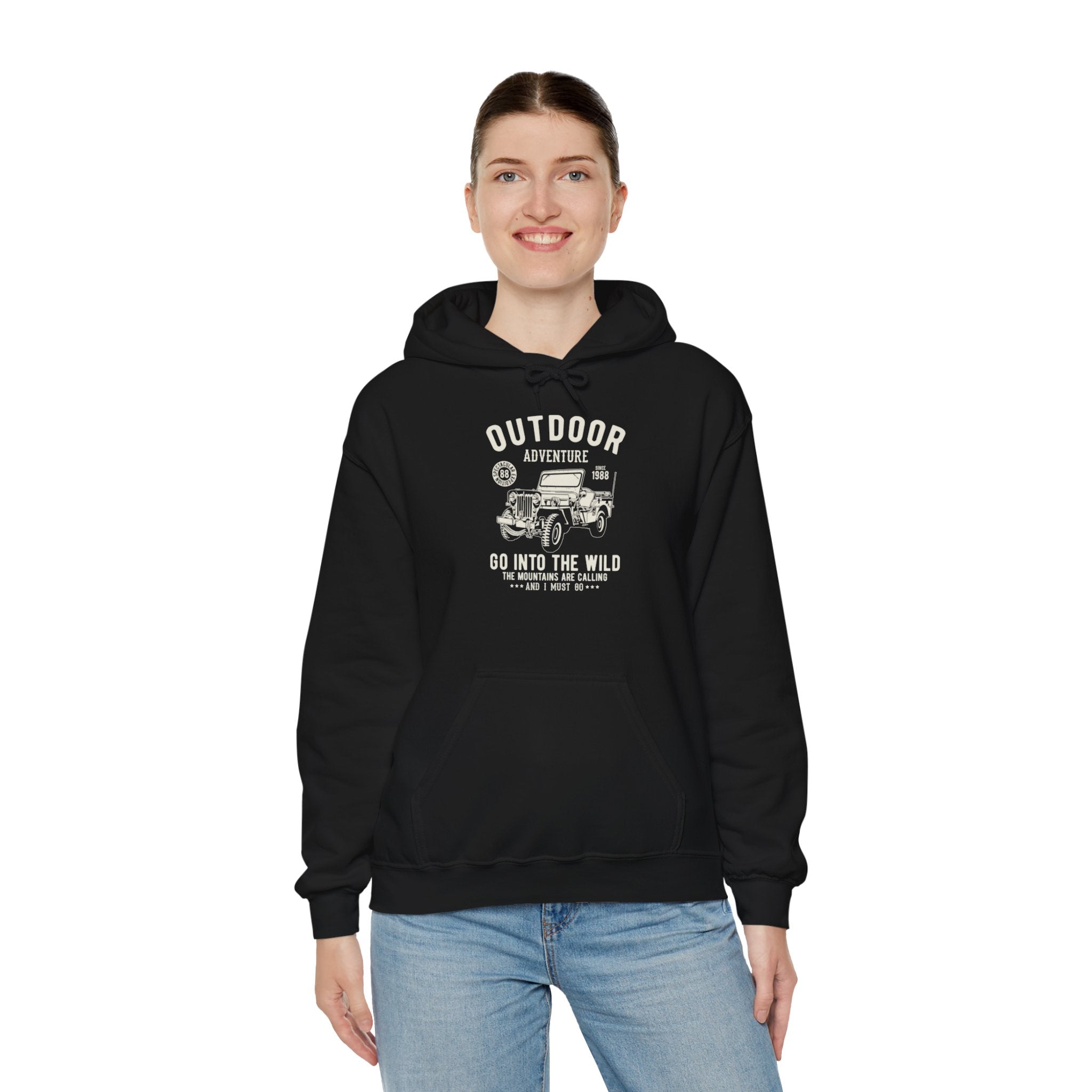 "OUTDOOR ADVENTURE GO INTO WILD" Unisex Heavy Blend™ Hooded Sweatshirt