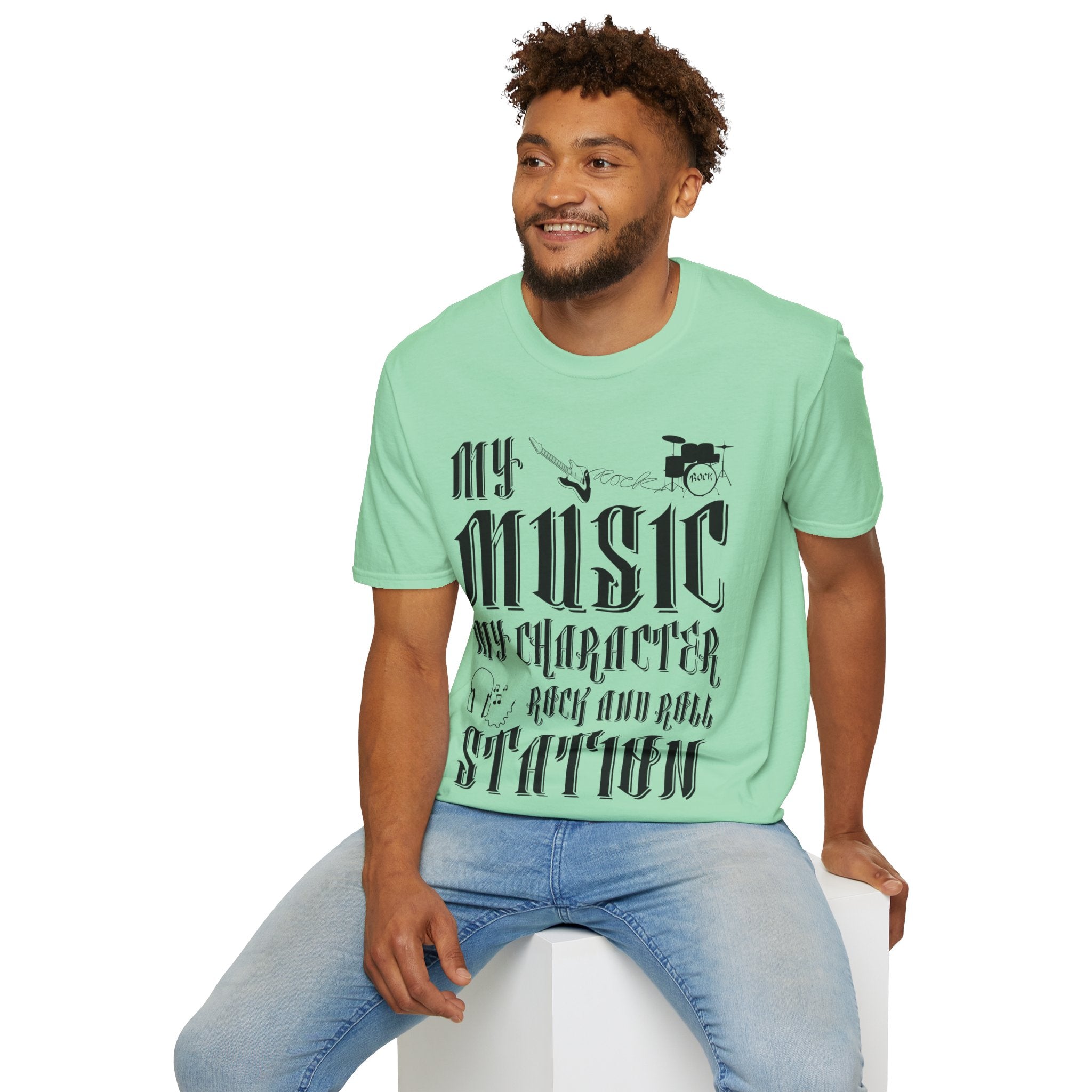 "My Music My Character Rock And Roll Station" Unisex Soft style T-Shirt