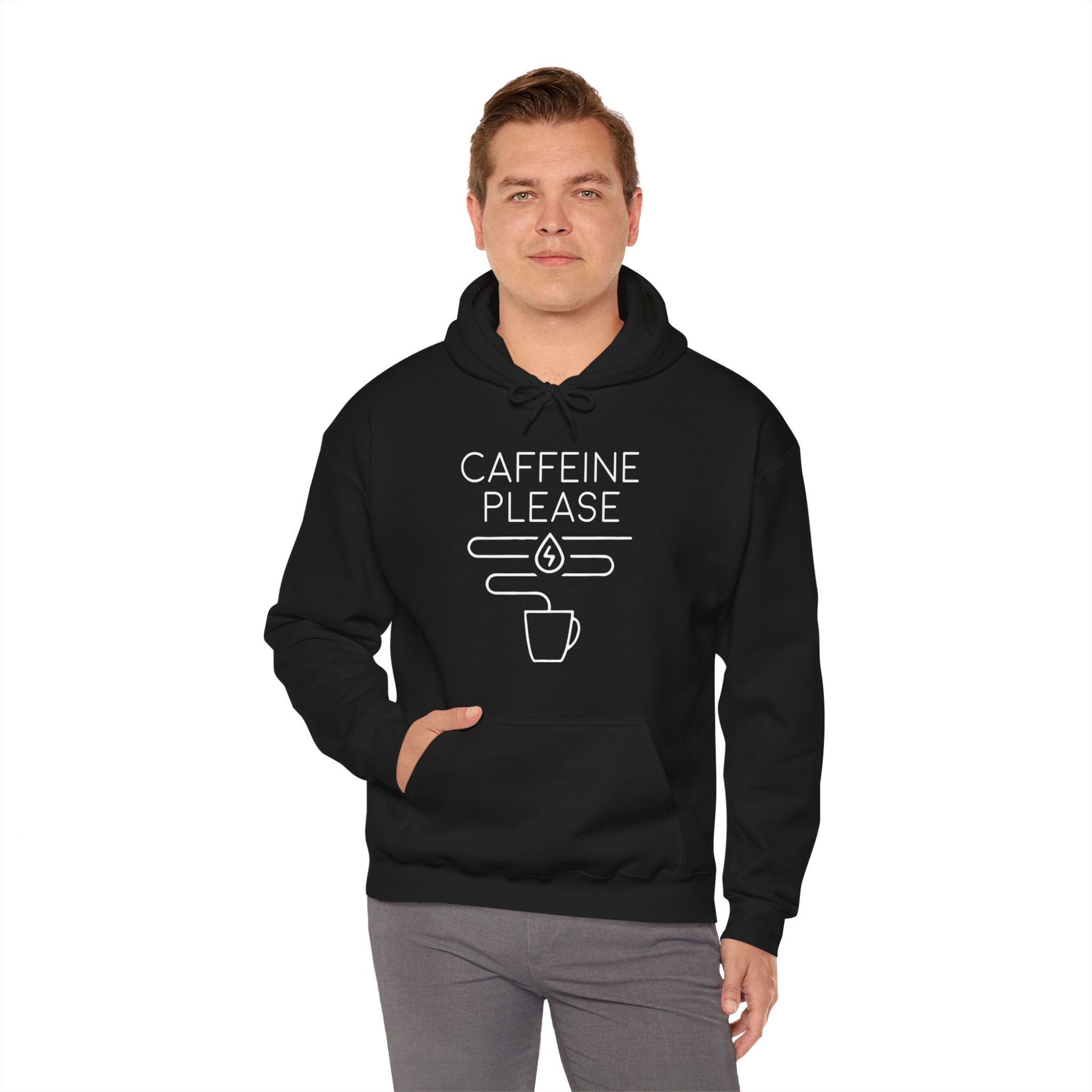 "CAFFEINE PLEASE" Unisex Heavy Blend™ Hooded Sweatshirt