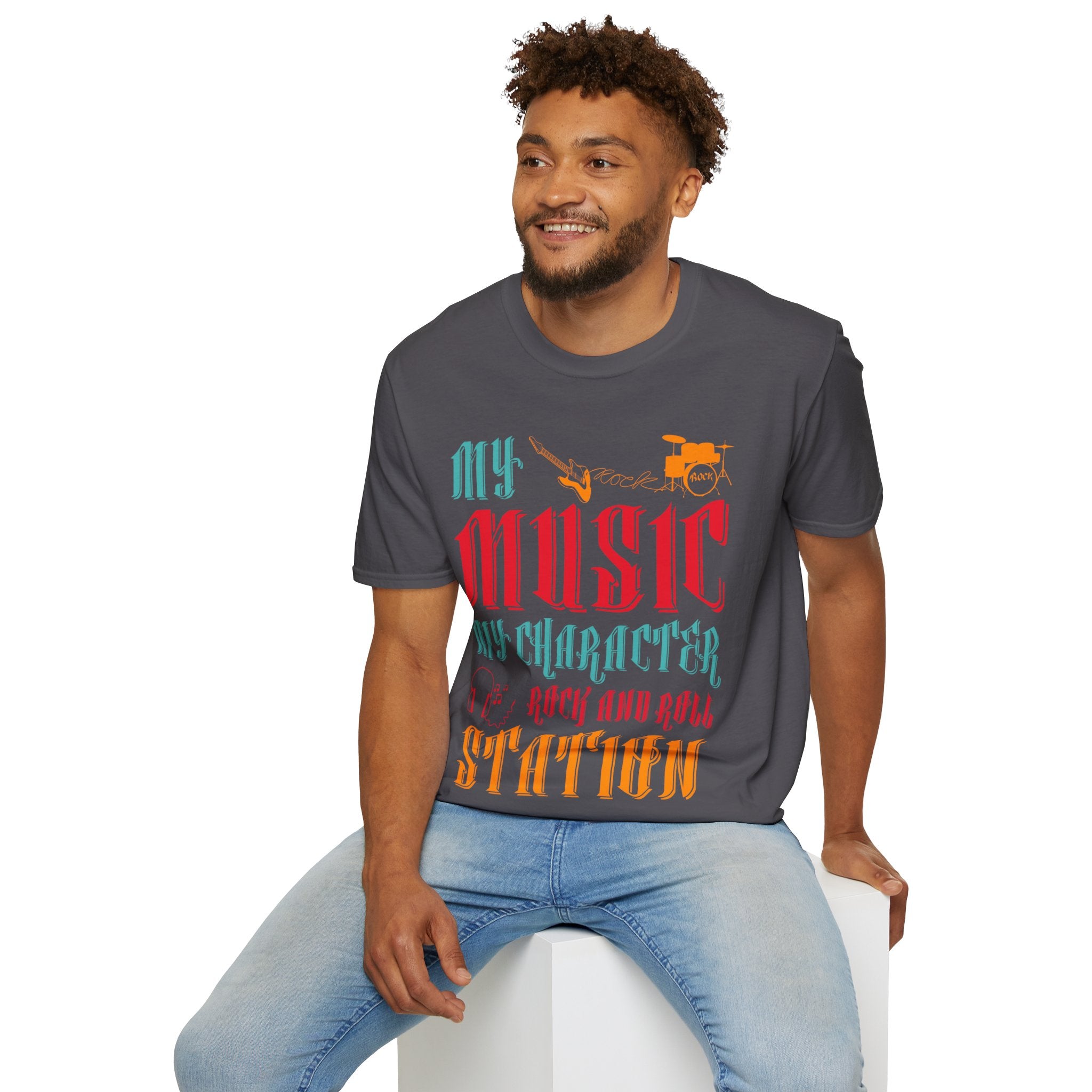 "My Music My Character Rock And Roll Station" Unisex Soft style T-Shirt