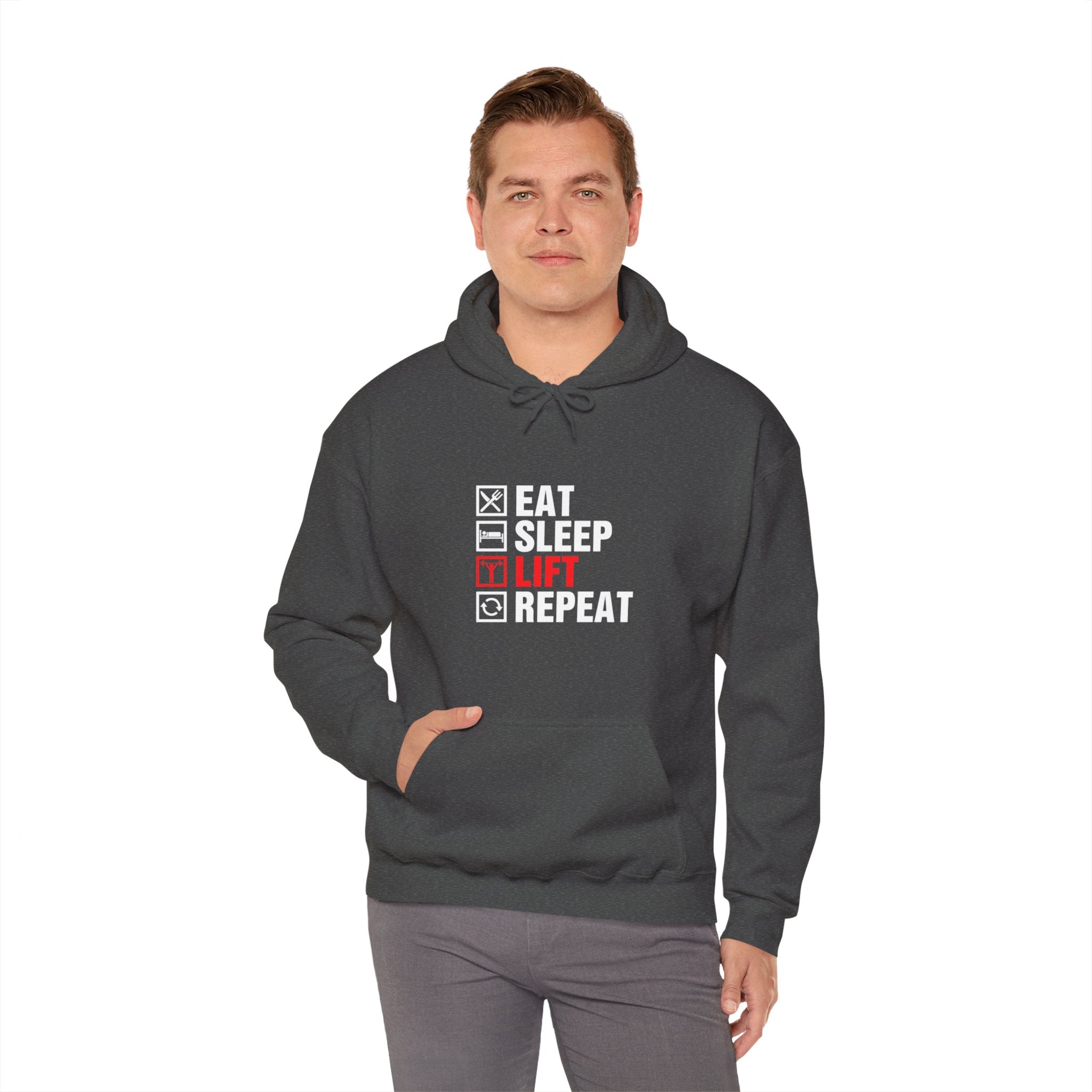 "Eat Sleep Lift Repeat" Unisex Heavy Blend™ Hooded Sweatshirt